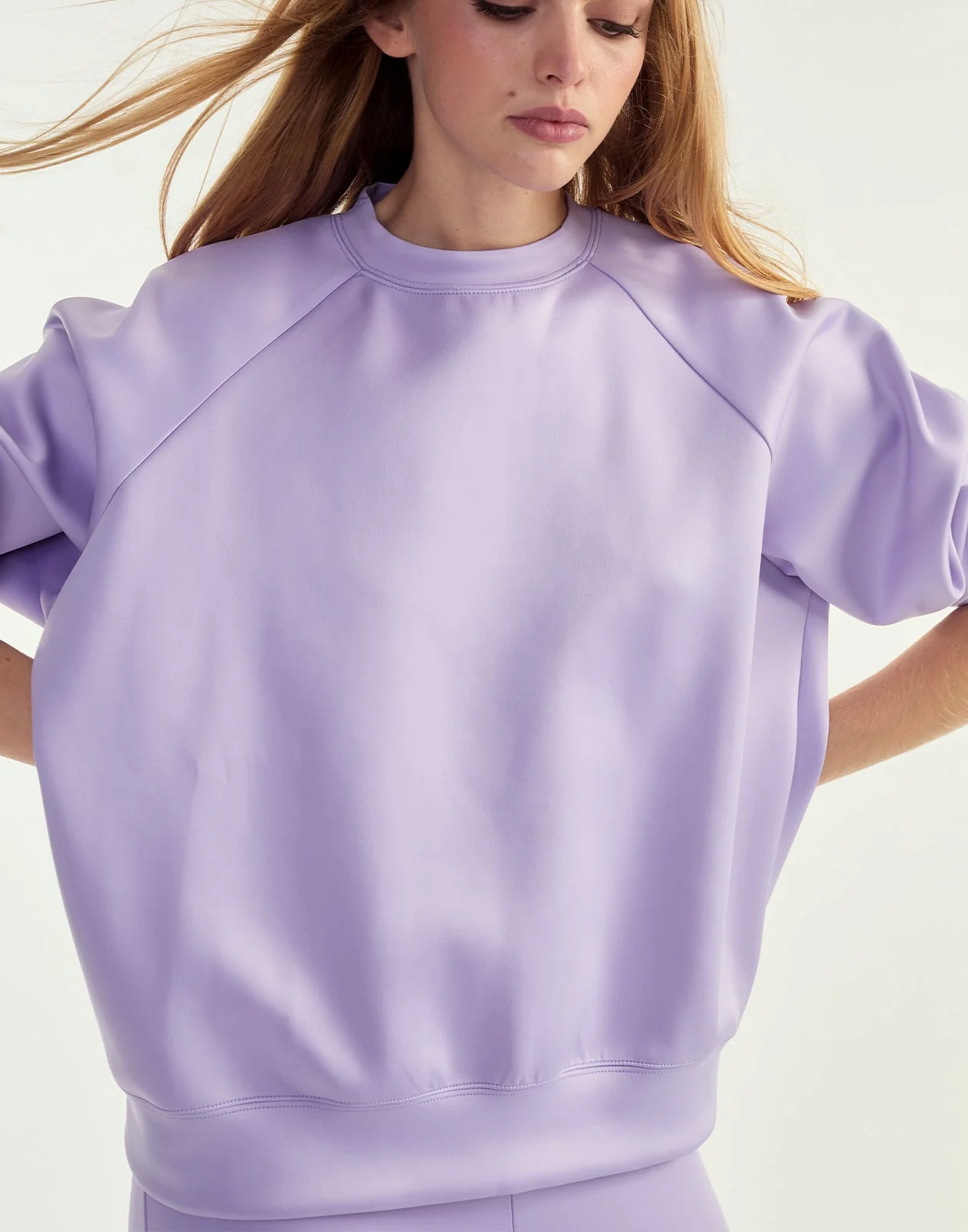 Cynthia Rowley Bonded Pullover Sweatshirt - Lavender - Image 6
