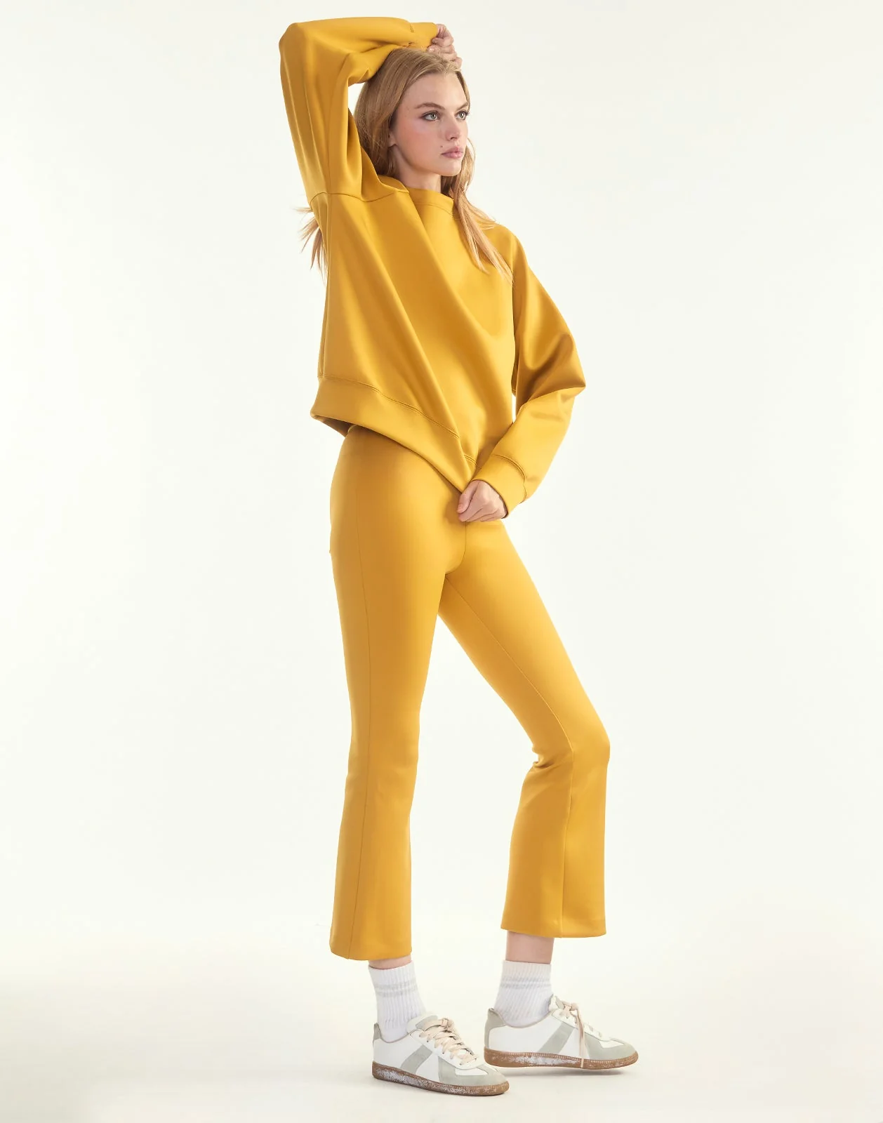 Cynthia Rowley Bonded Pullover Sweatshirt - Golden Yellow - Image 2