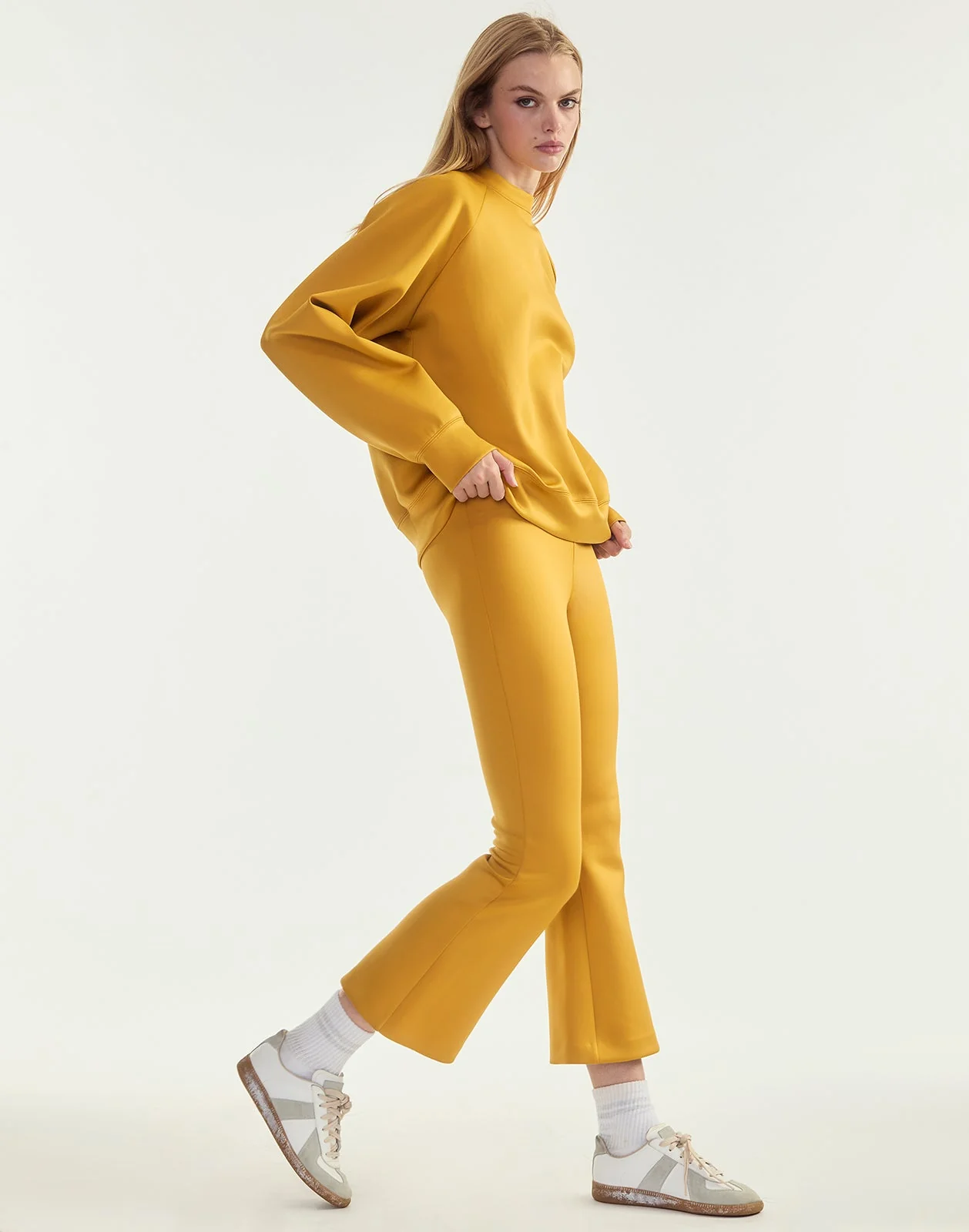 Cynthia Rowley Bonded Pullover Sweatshirt - Golden Yellow - Image 4
