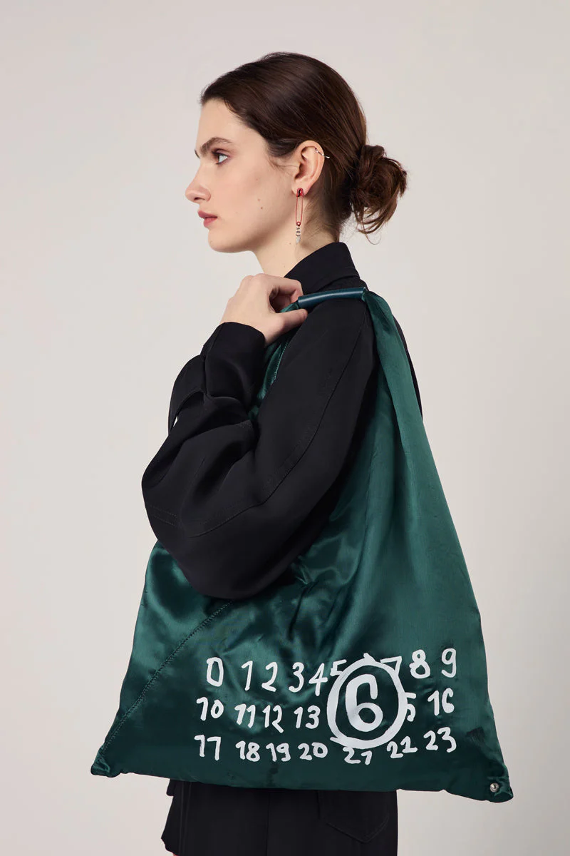 MM6 Maison Margiela Classic Japanese Logo-print Tote Bag - Forest Green - Image 2