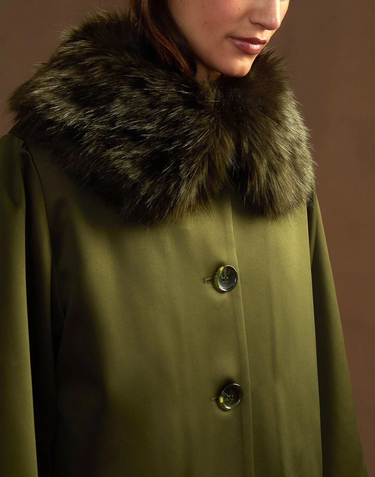 Cynthia Rowley Polished Coat - Dark Olive - Image 4