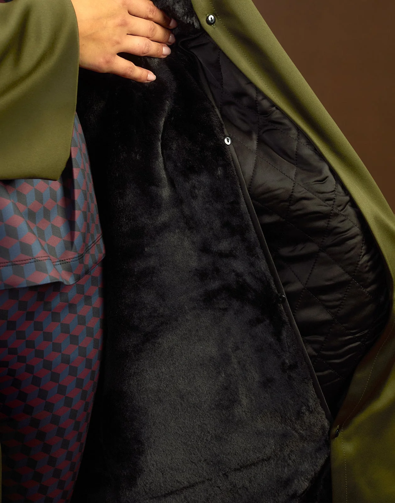 Cynthia Rowley Polished Coat - Dark Olive - Image 6