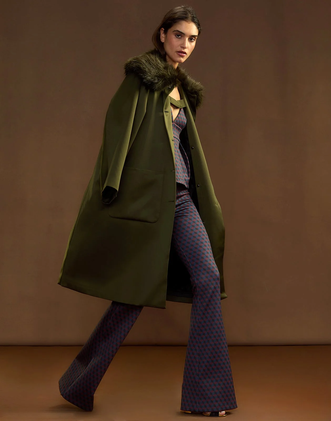Cynthia Rowley Polished Coat - Dark Olive - Image 8