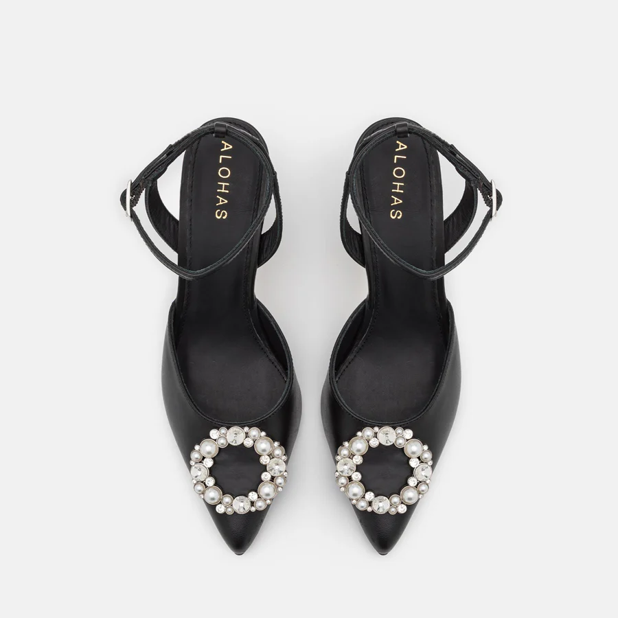 Alohas Cinderella Crystal Pumps - Crystal Black - Image 4