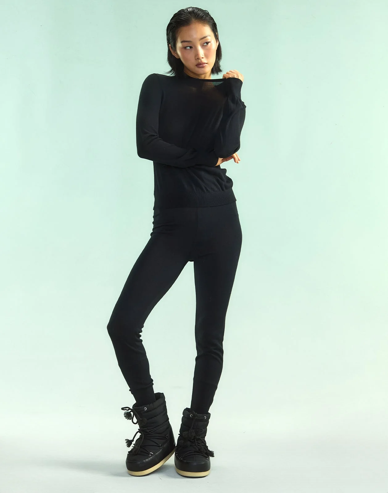 Cynthia Rowley Aspen Knit Jogger - Black - Image 2