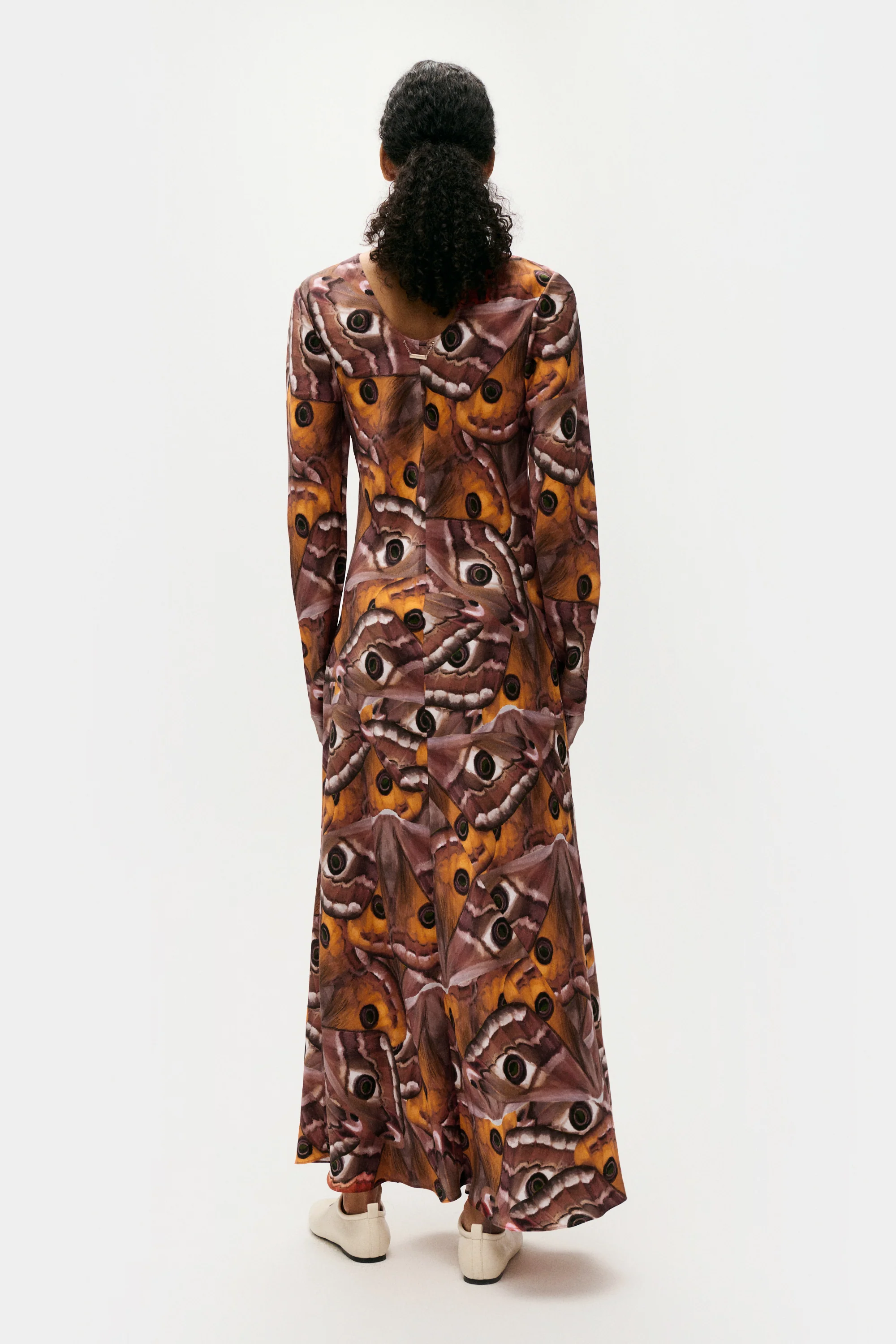 Silk Laundry Full Sleeve Bias Dress - Wingspan - Image 3