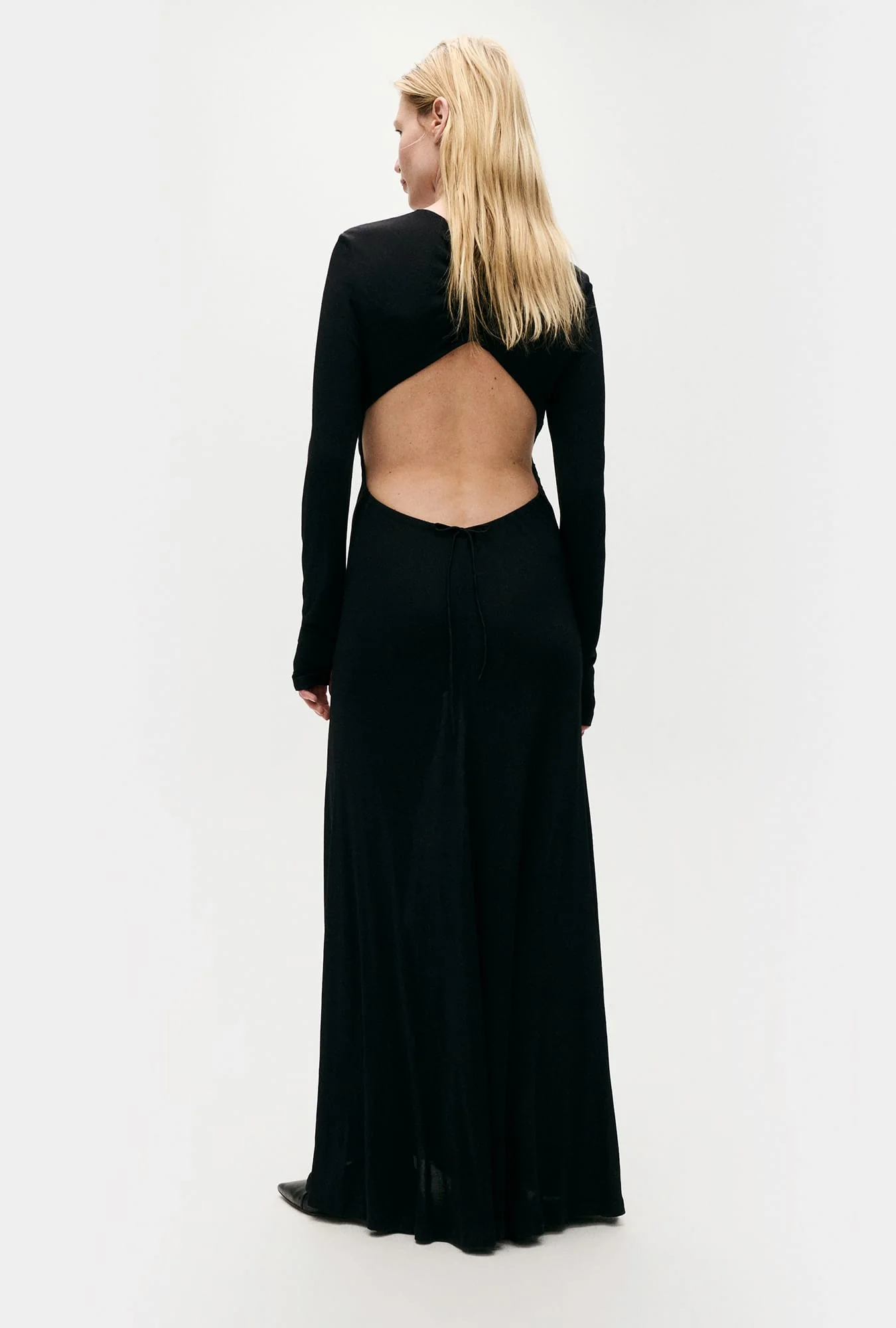 Silk Laundry Jersey Modal Cutaway Dress - Black - Image 3