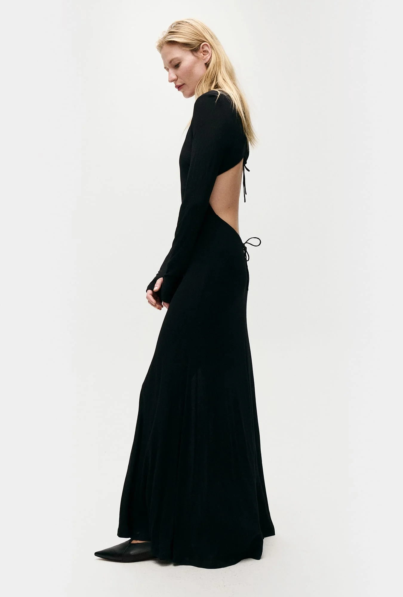 Silk Laundry Jersey Modal Cutaway Dress - Black - Image 4