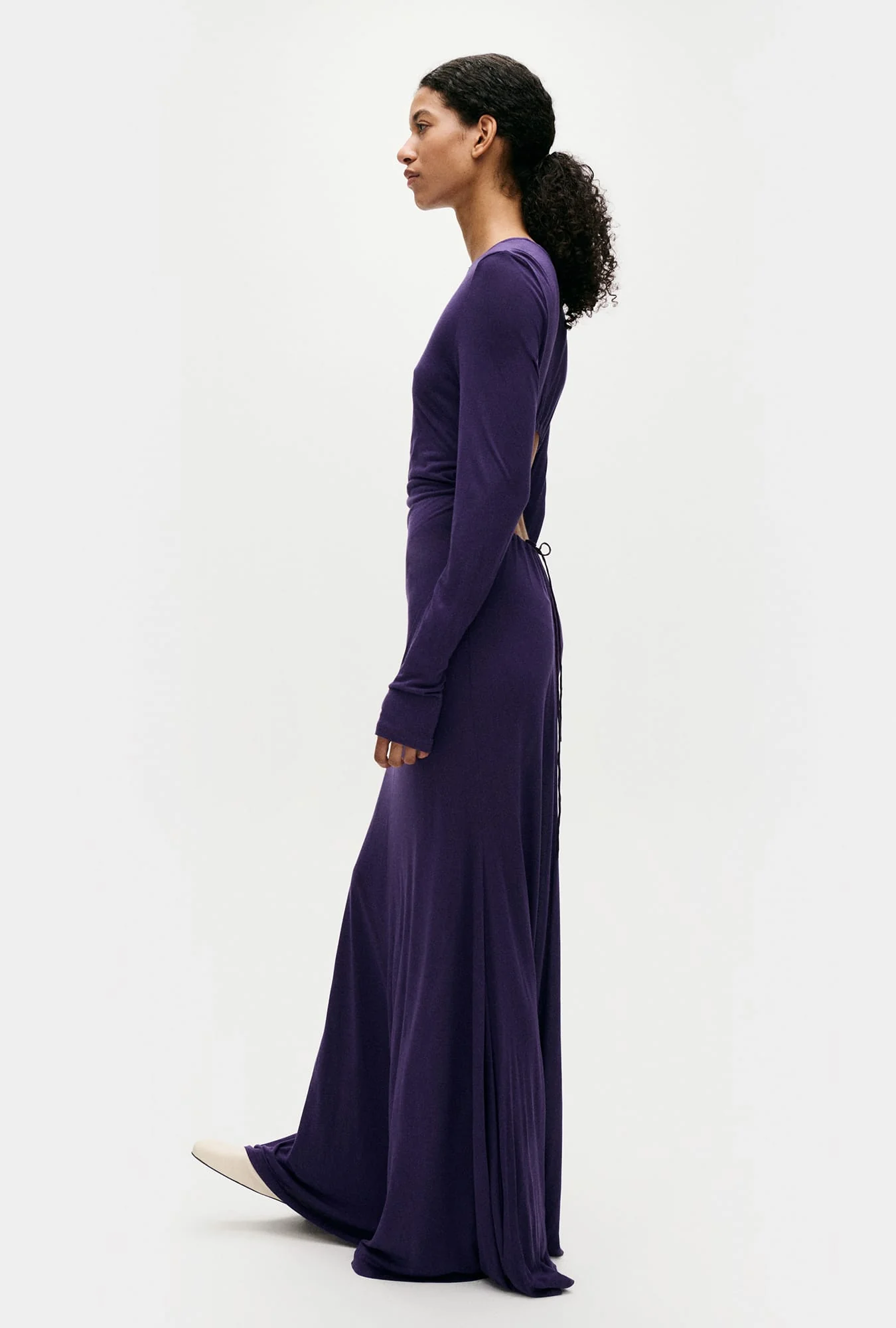 Silk Laundry Jersey Modal Cutaway Dress - Nightshade - Image 4