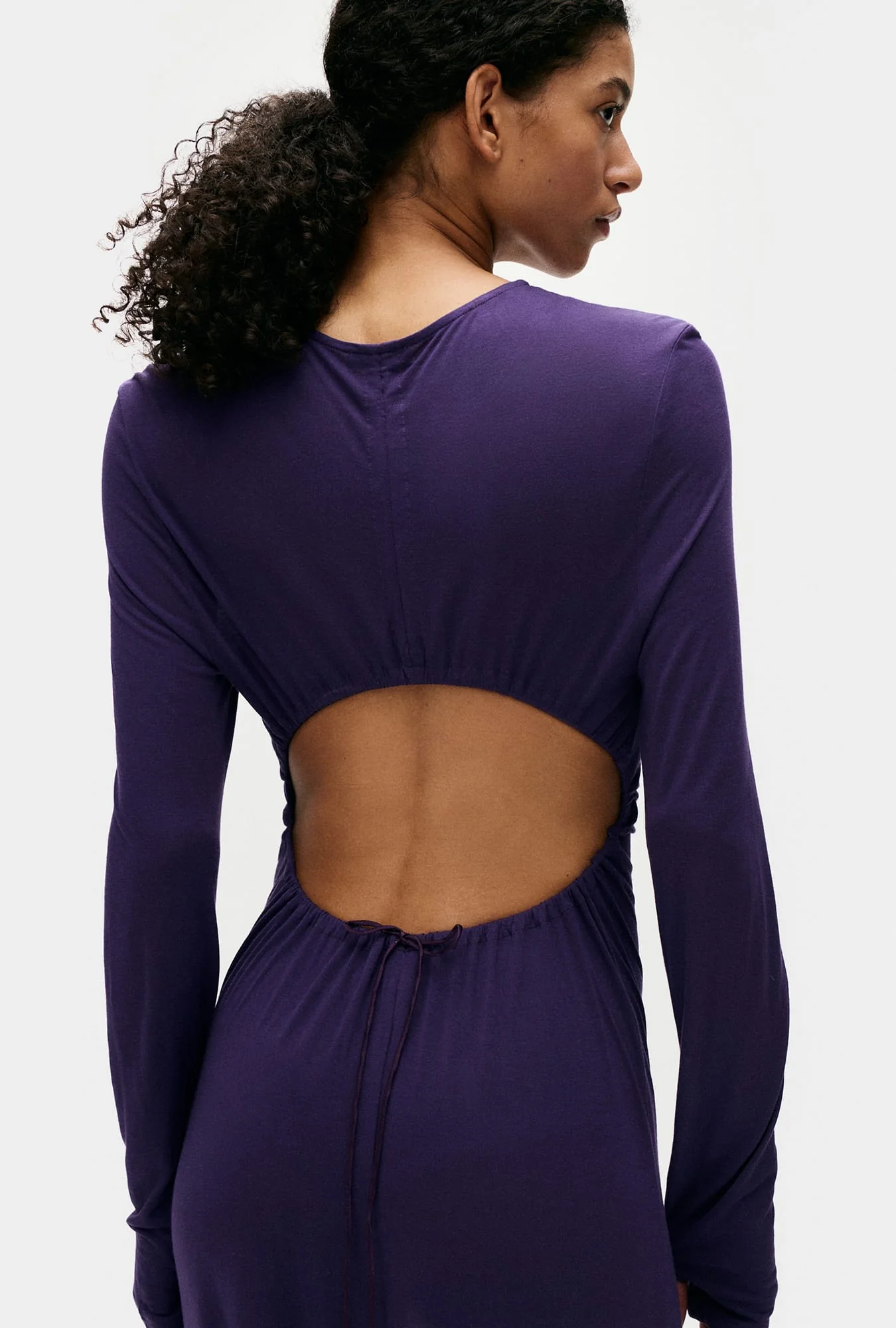 Silk Laundry Jersey Modal Cutaway Dress - Nightshade - Image 5