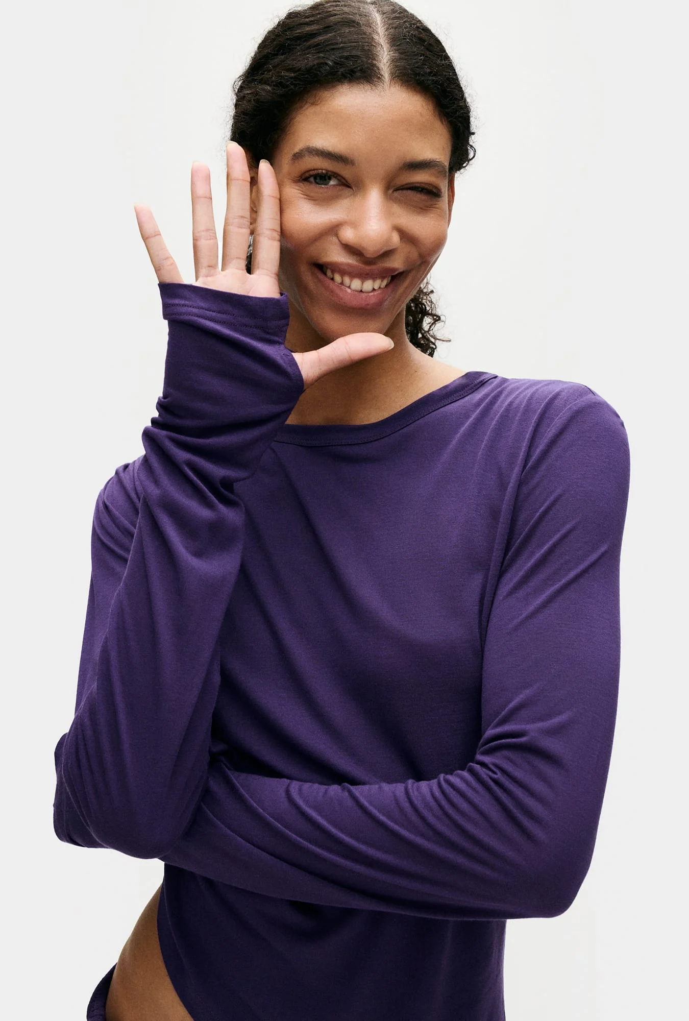 Silk Laundry Jersey Modal Drape Top - Nightshade - Image 3