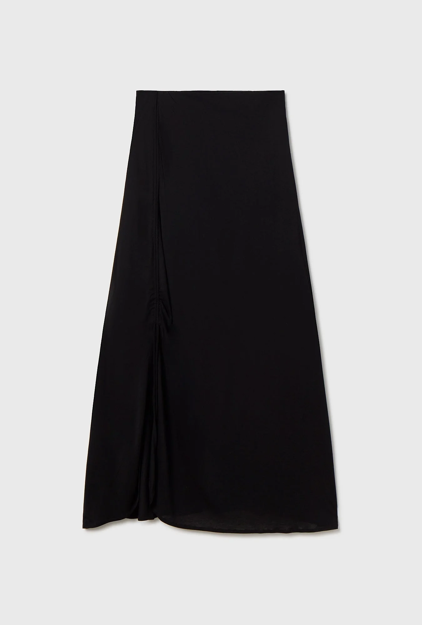 Silk Laundry Jersey Modal Ruched Skirt - Black - Image 4