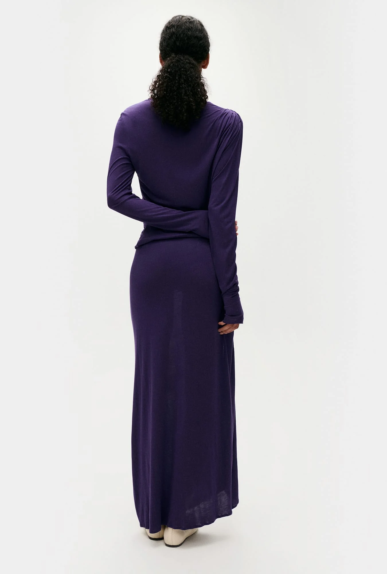 Silk Laundry Jersey Modal Ruched Skirt - Nightshade - Image 2