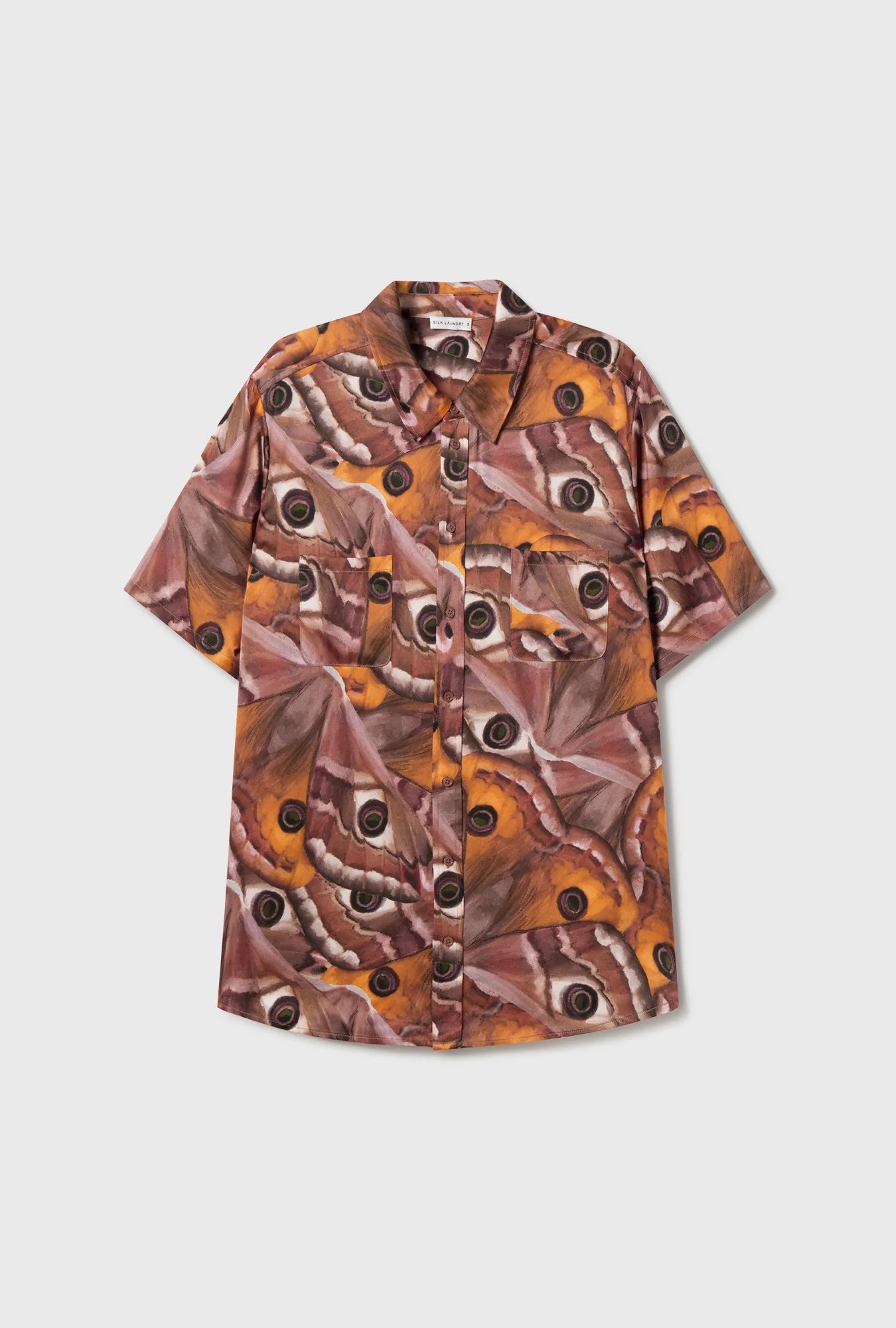 Silk Laundry Short Sleeve Boyfriend Shirt - Wingspan - Image 2