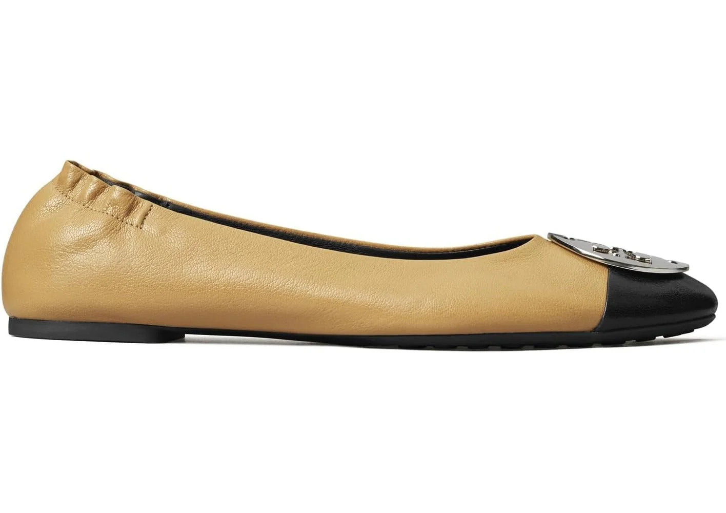 Tory Burch Claire Cap-Toe Ballet Flat - Ginger Shortbread/Perfect Black - Image 2