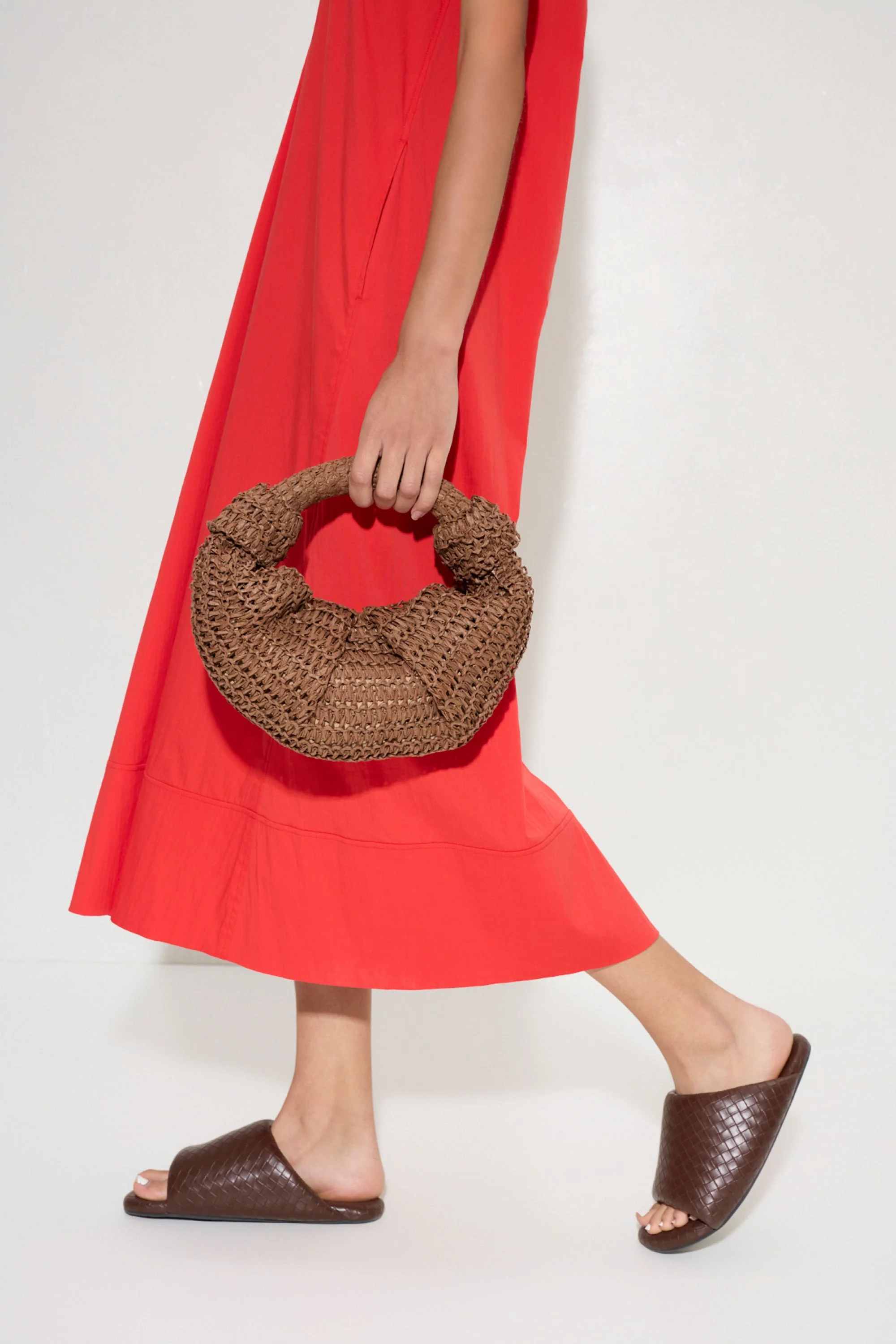 Simon Miller Raffia Lopsy Handbag - Chocolate - Image 3