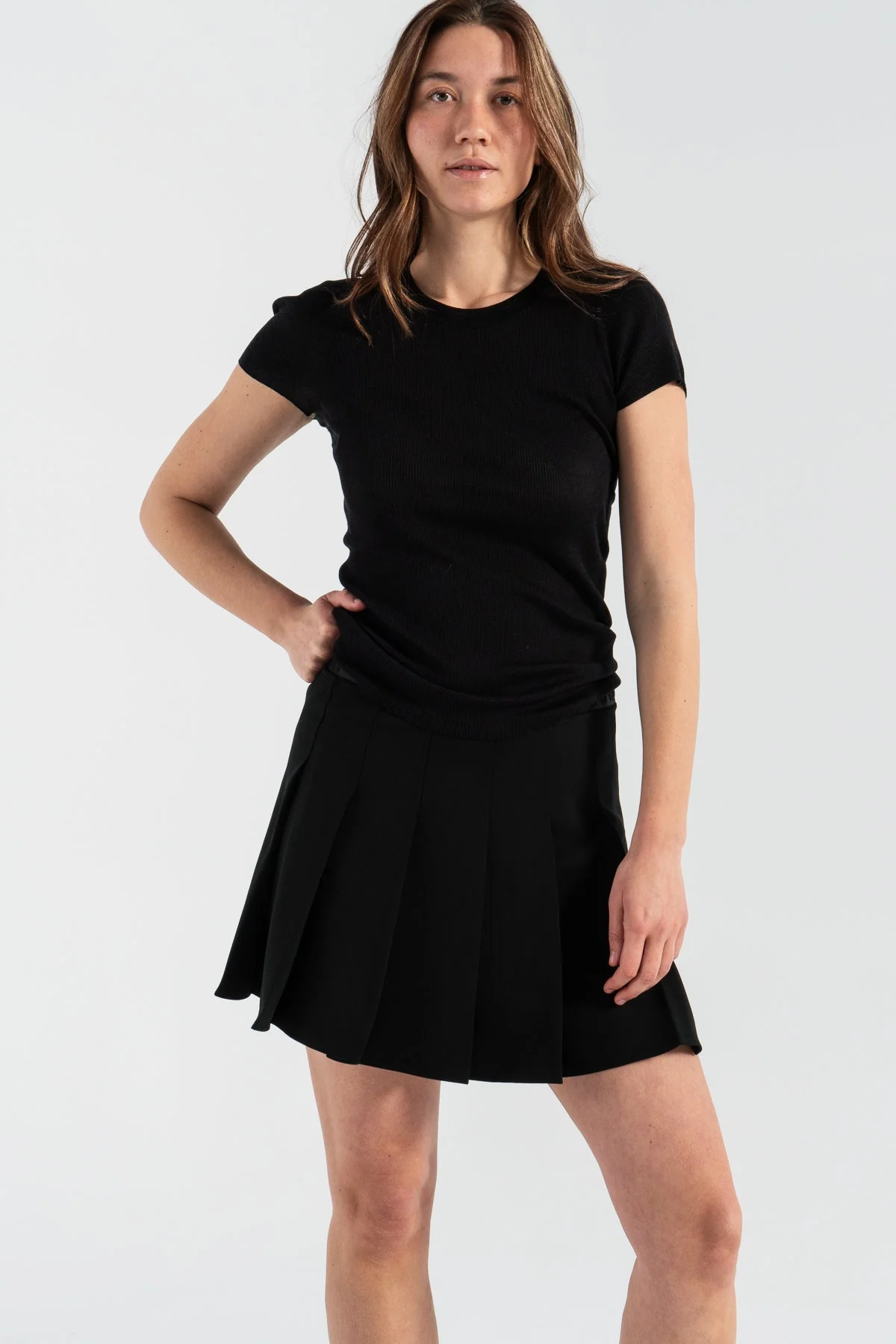 Ganni Light Twill Pleated Mini Skirt - Image 2