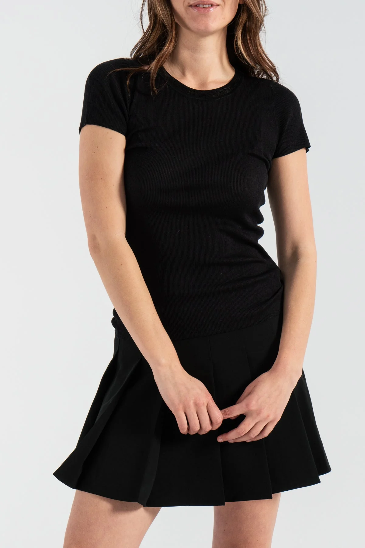 Ganni Light Twill Pleated Mini Skirt - Image 3