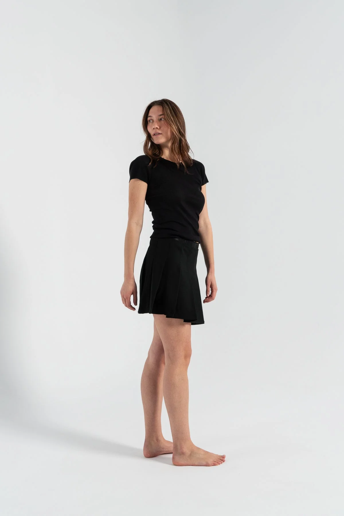 Ganni Light Twill Pleated Mini Skirt - Image 4
