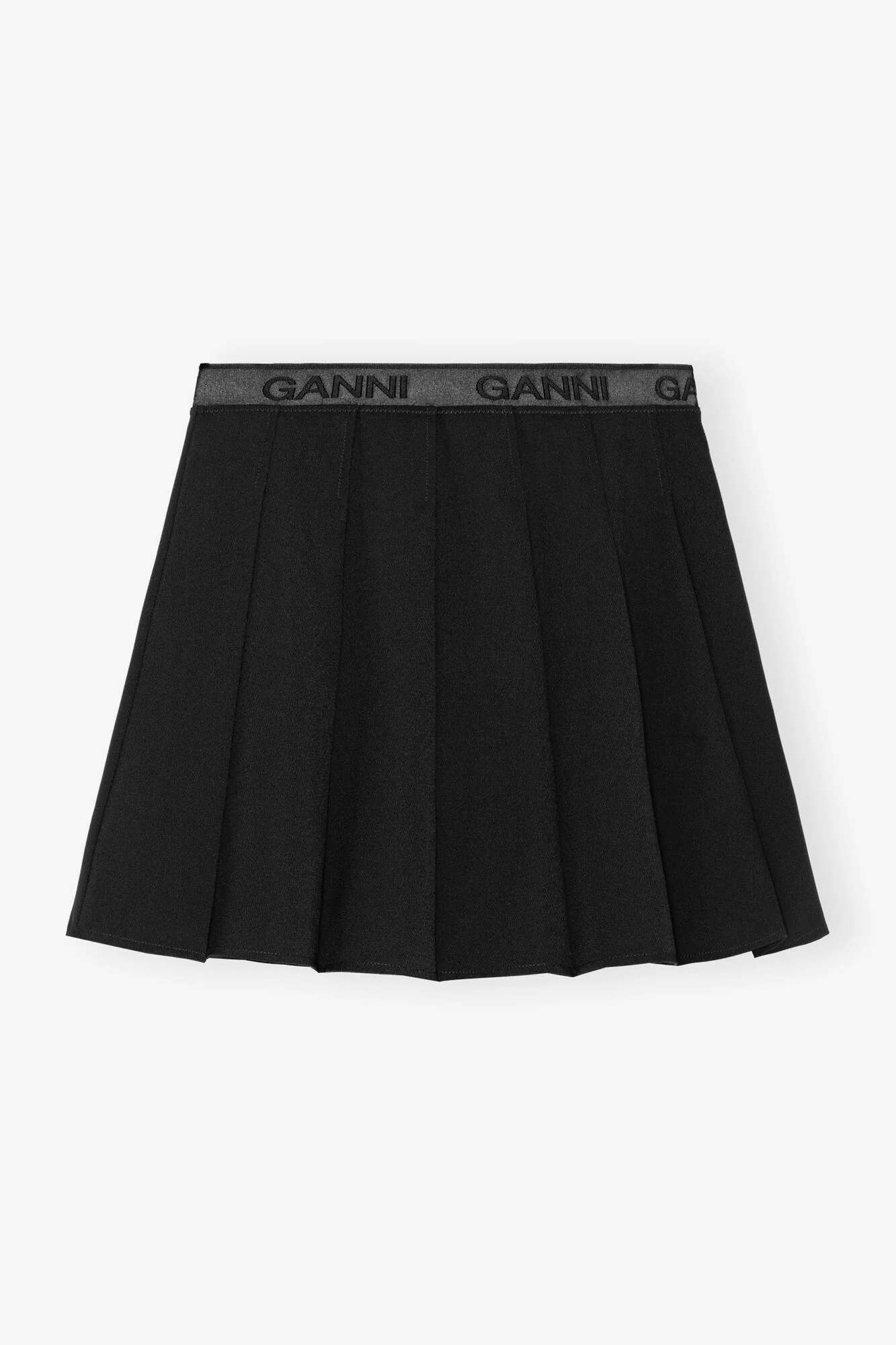 Ganni Light Twill Pleated Mini Skirt - Image 7