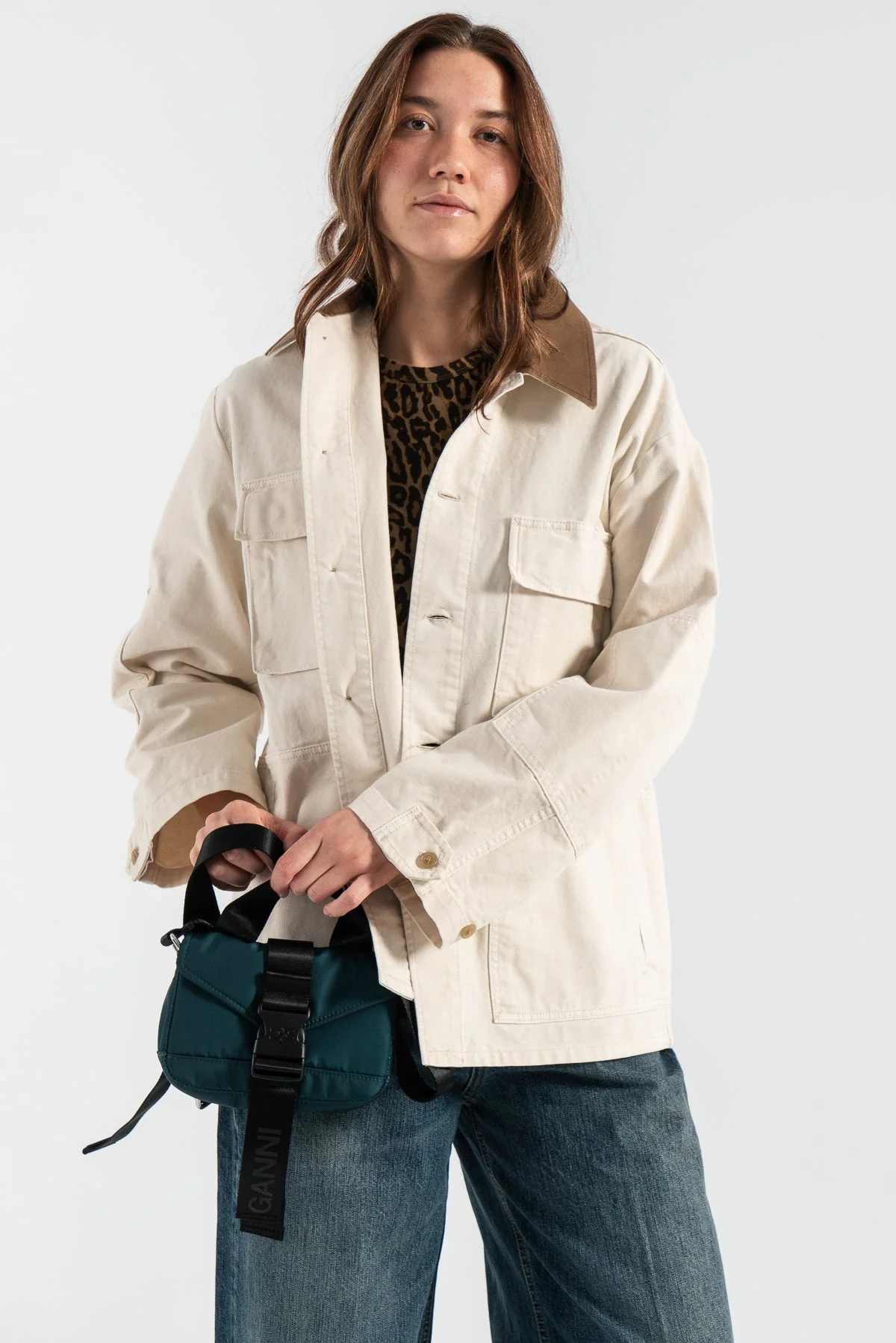 Ganni Recycled Tech Mini Satchel - Forest Night - Image 7