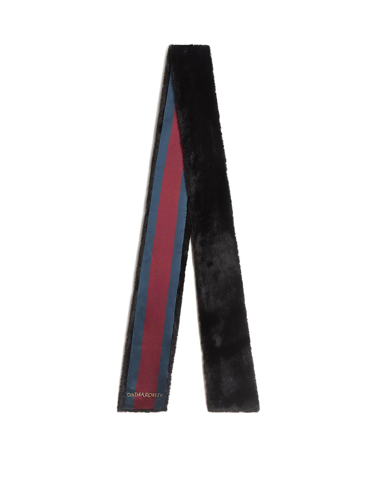 Cynthia Rowley Out East Faux Fur Silk Scarf - Black