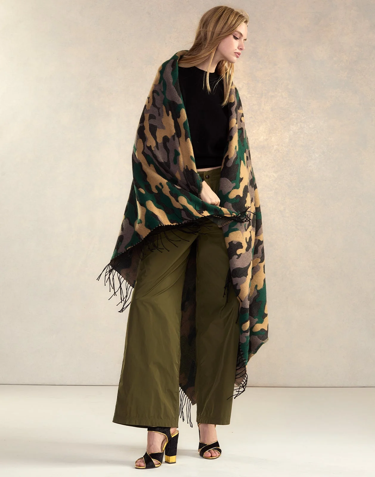 Cynthia Rowley Wool Cashmere Blanket Wrap - Image 2