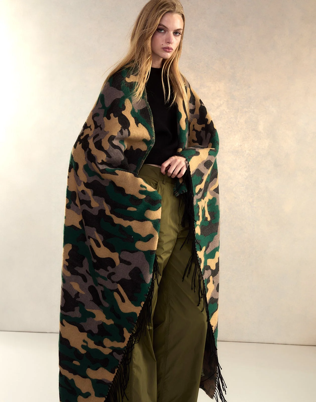 Cynthia Rowley Wool Cashmere Blanket Wrap - Image 5