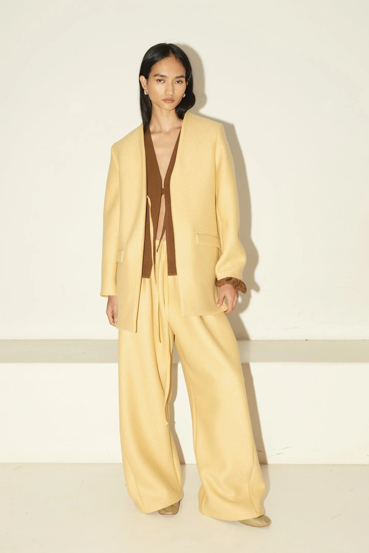 Datura Heavy Boiled Wool Judo Pants - Butter - Image 2