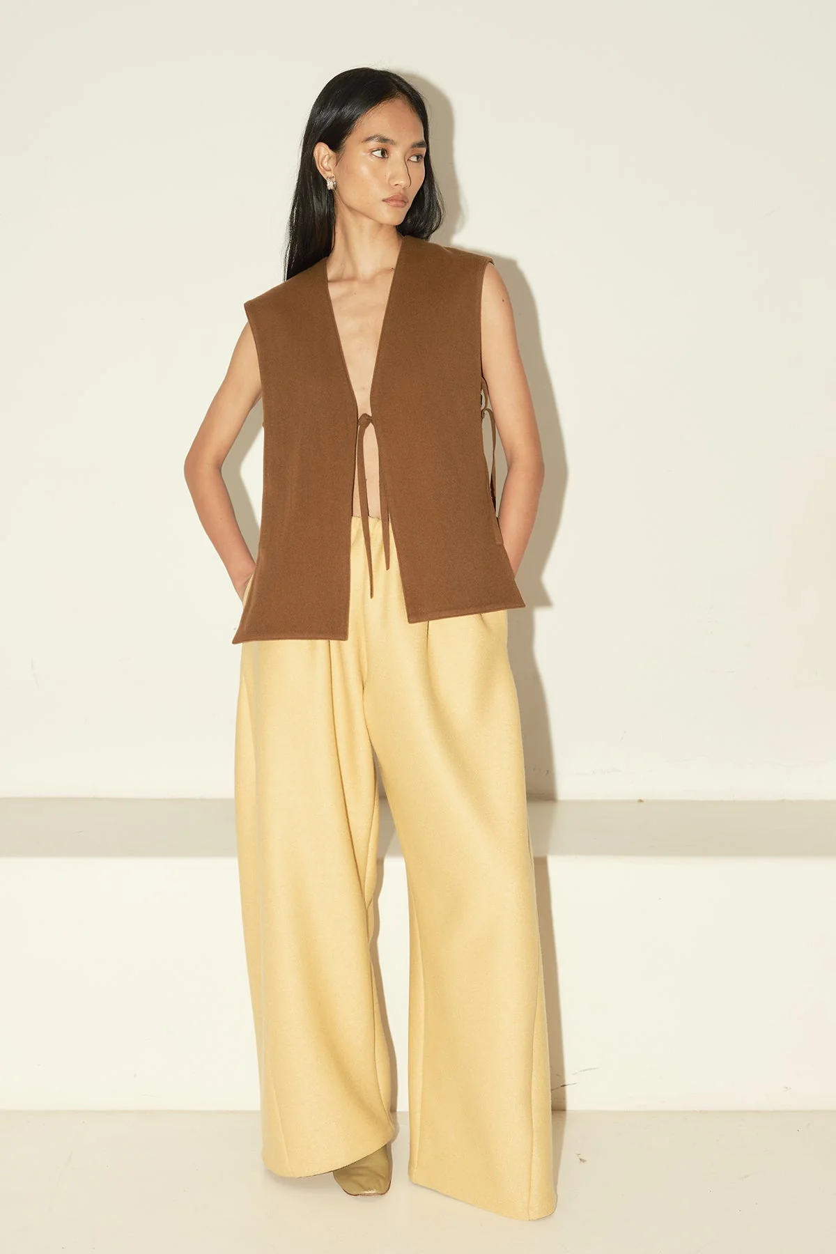 Datura Heavy Boiled Wool Judo Pants - Butter - Image 4