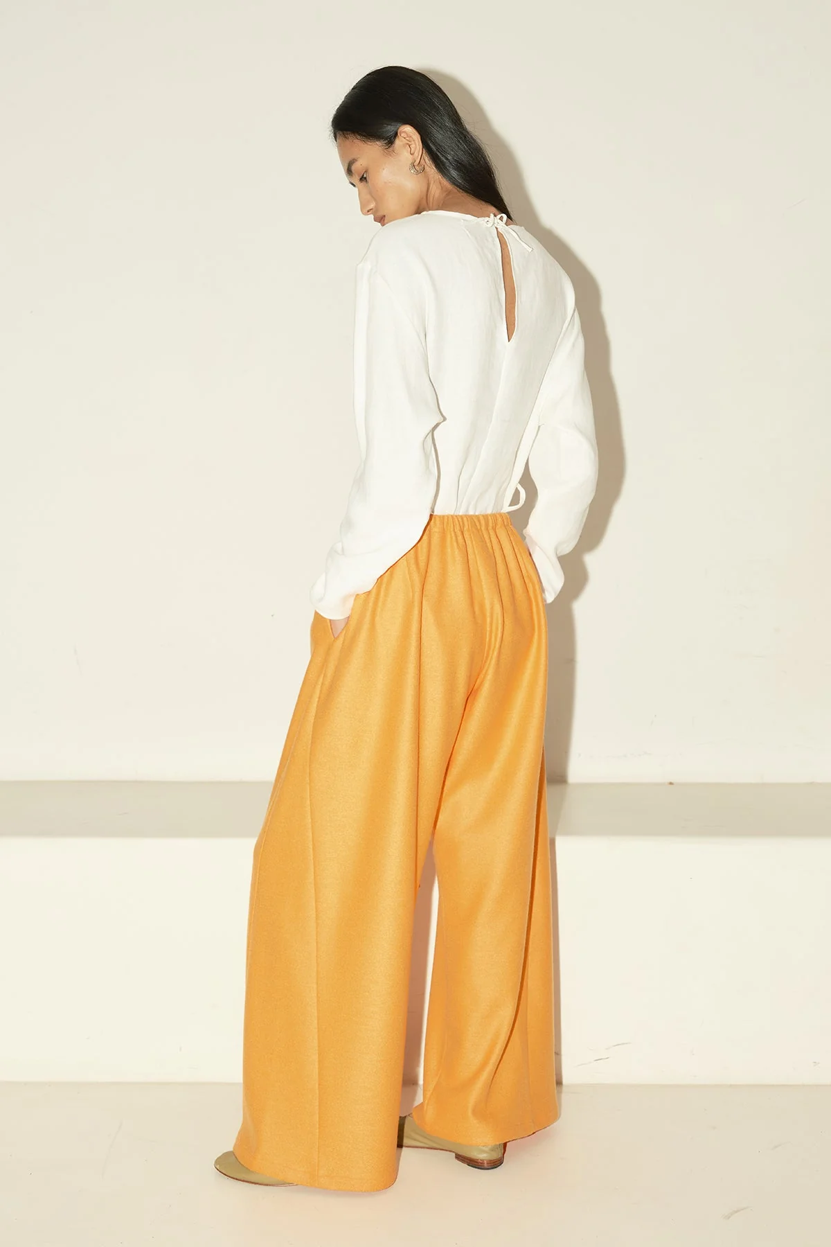 Datura Boiled Wool Judo Pants - Tangerine - Image 5