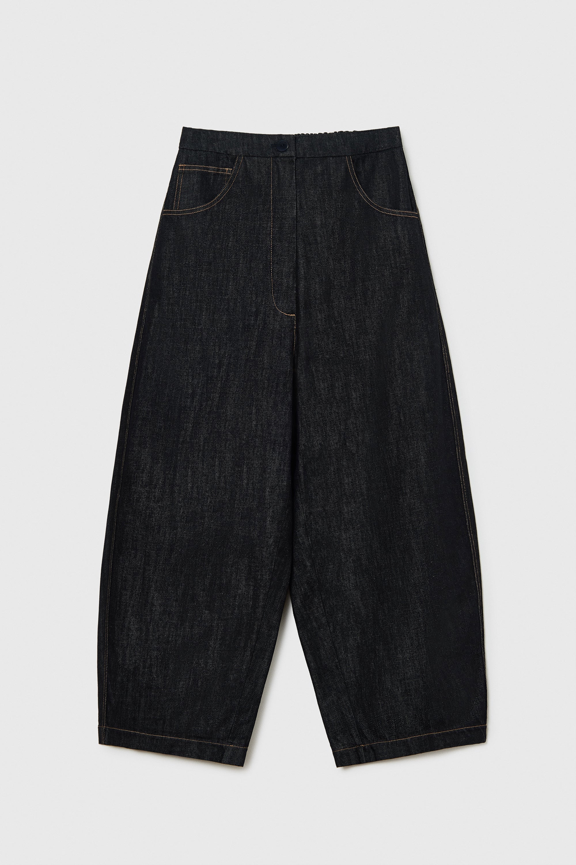 Cordera Denim Curved Pants - Black - Image 4