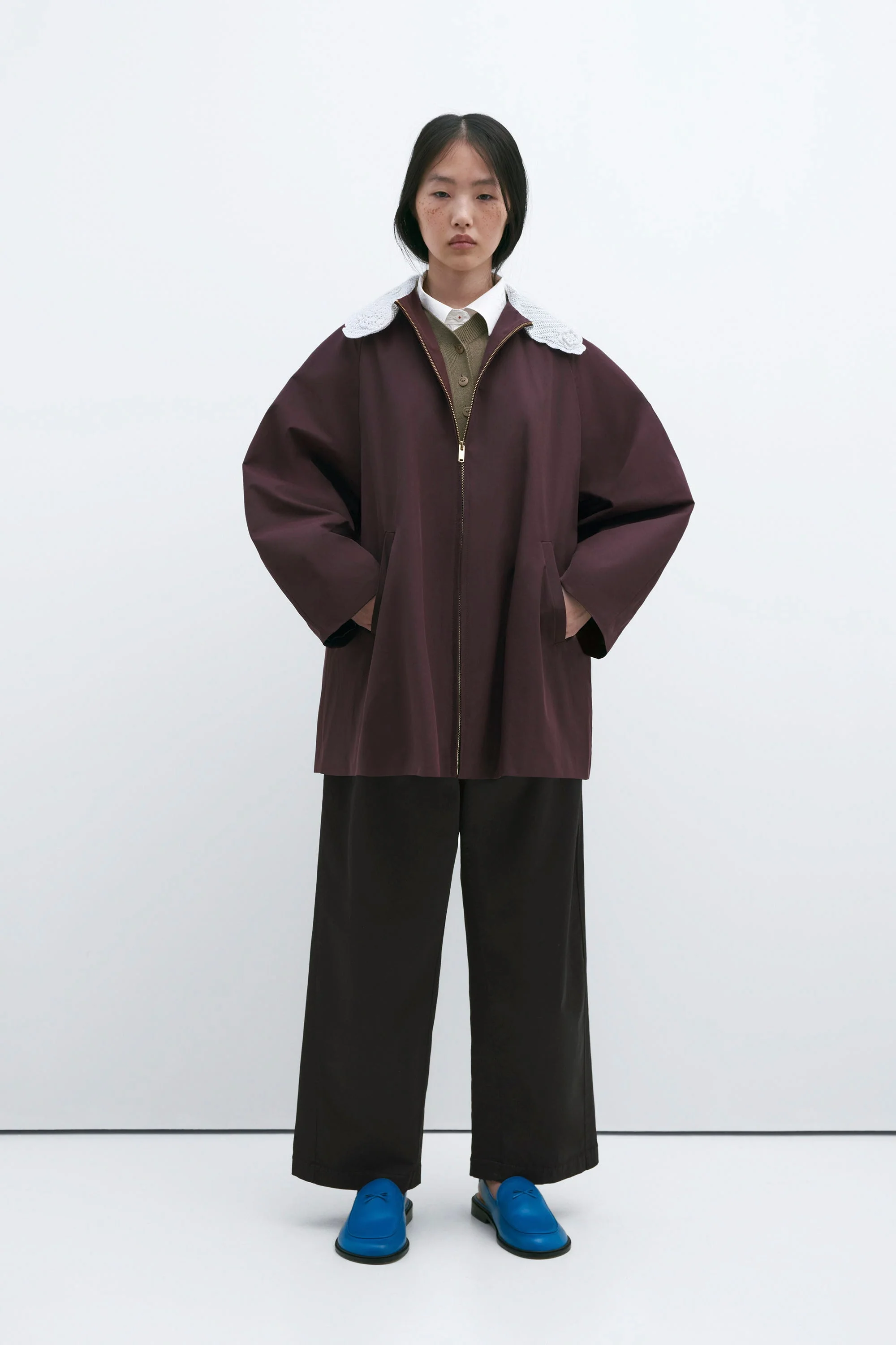Cordera Crochet Jacket - Burgundy - Image 2
