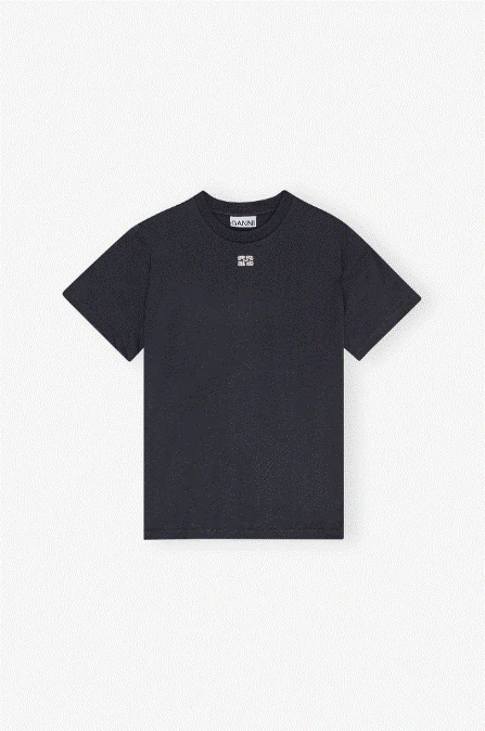 Ganni Relaxed Rhinestone T-Shirt - Phantom - Image 2
