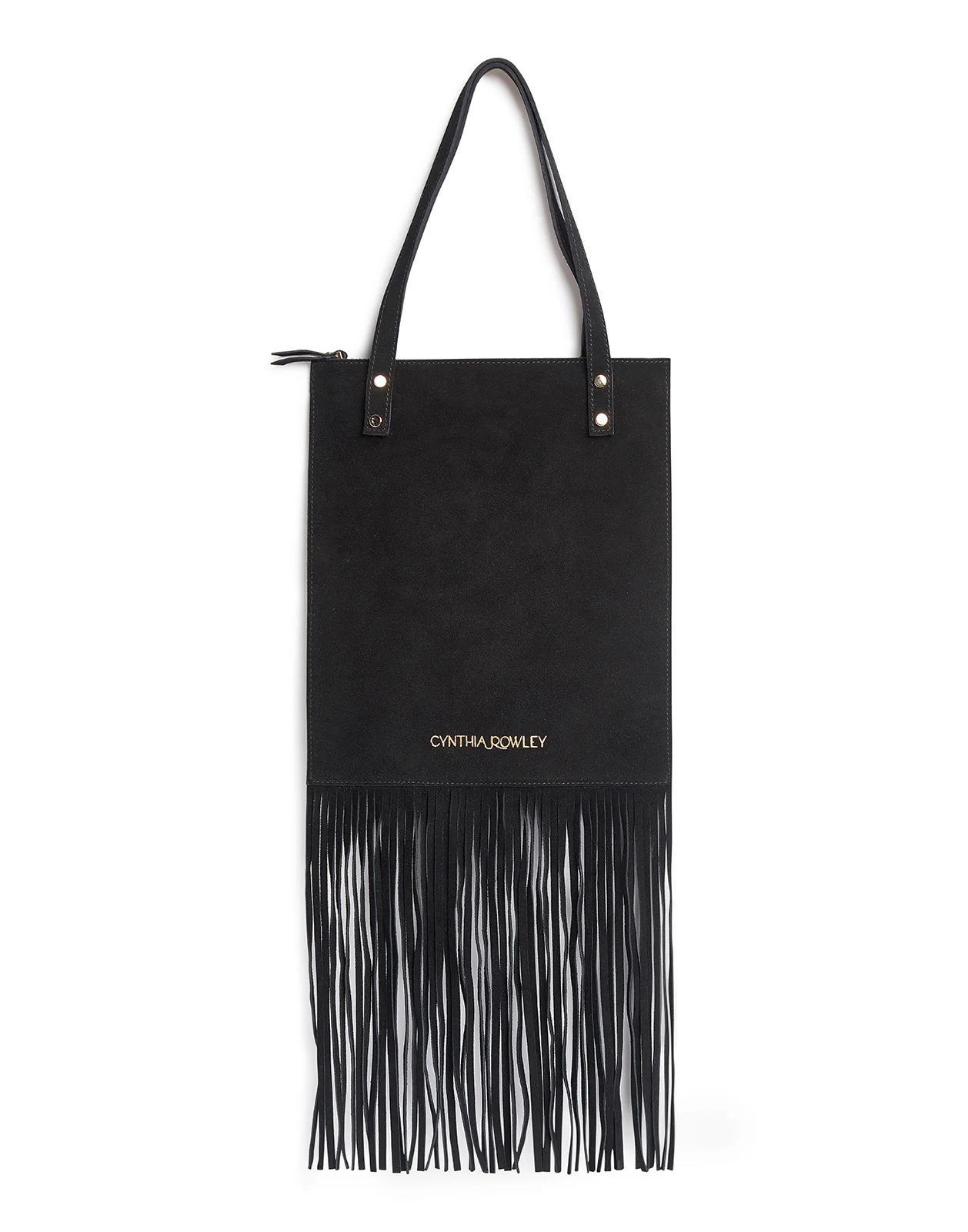 Cynthia Rowley Felicity Fringe Suede Tote - Black - Image 4