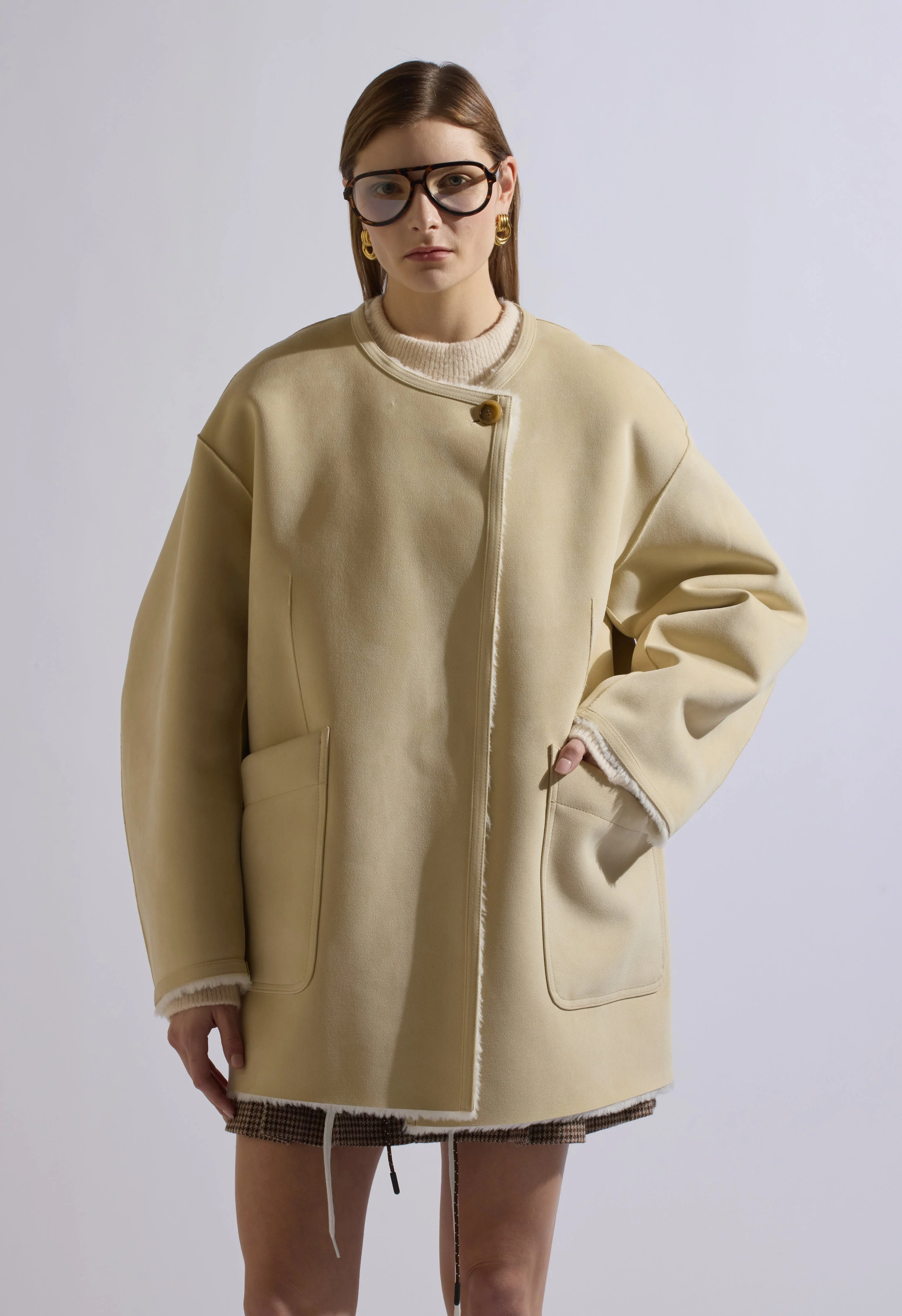 The NKC Store Rose Reversible Shearling Jacket - Image 3