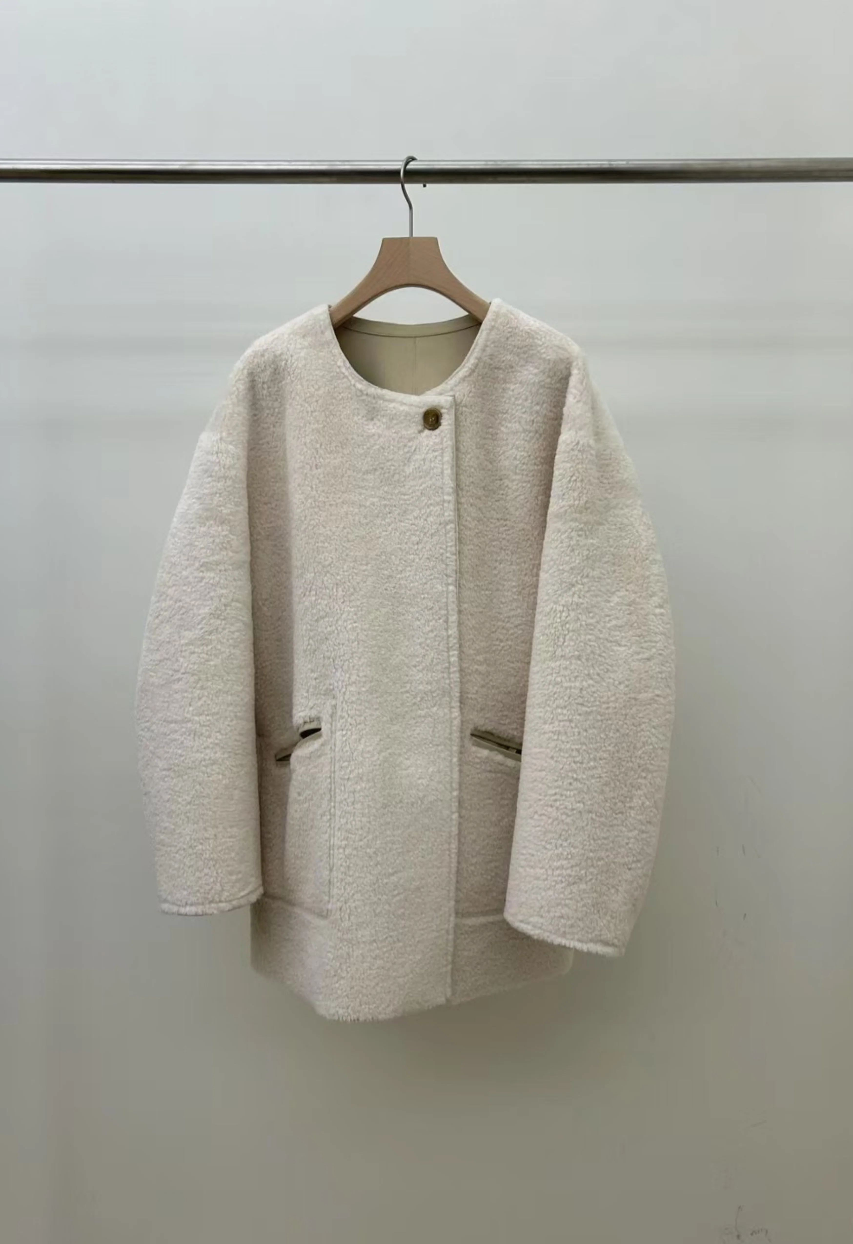 The NKC Store Rose Reversible Shearling Jacket - Image 8