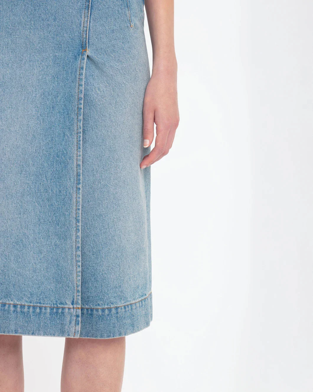 Victoria Beckham Denim Wrap Detail Skirt - Pale Blue Wash - Image 5