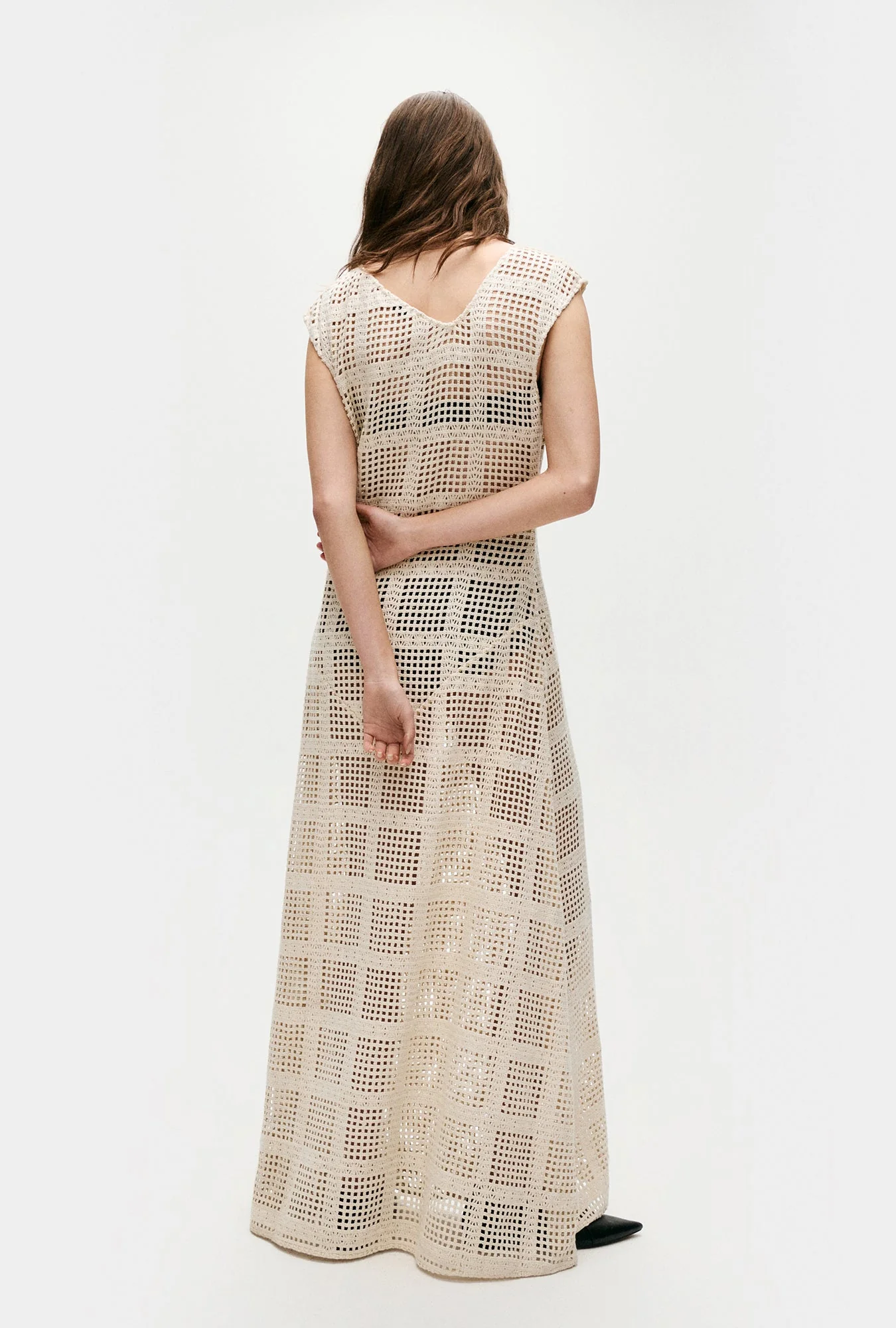 Silk Laundry Cotton Grid Got It Dress - Natural - Image 5