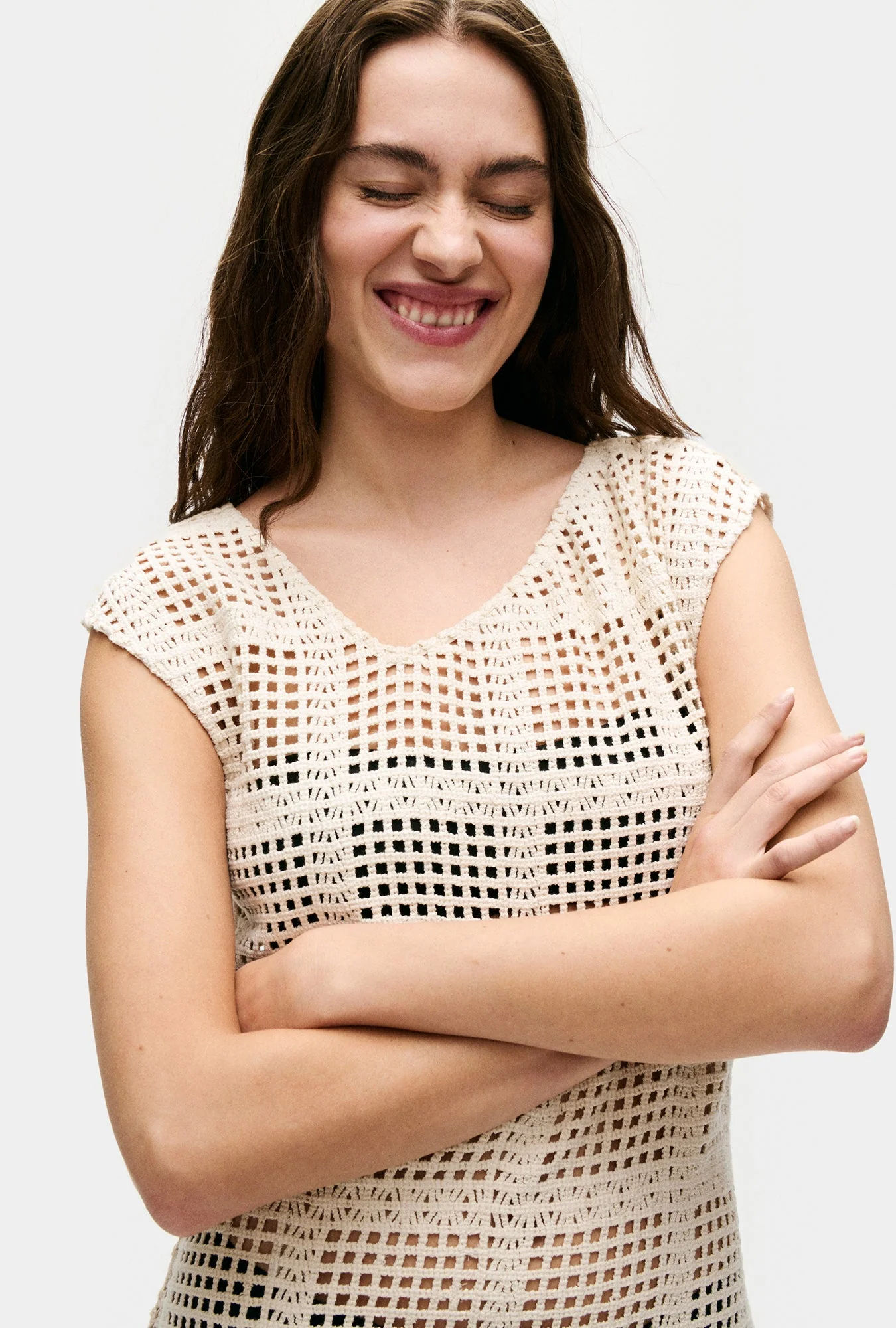 Silk Laundry Cotton Grid Got It Dress - Natural - Image 7