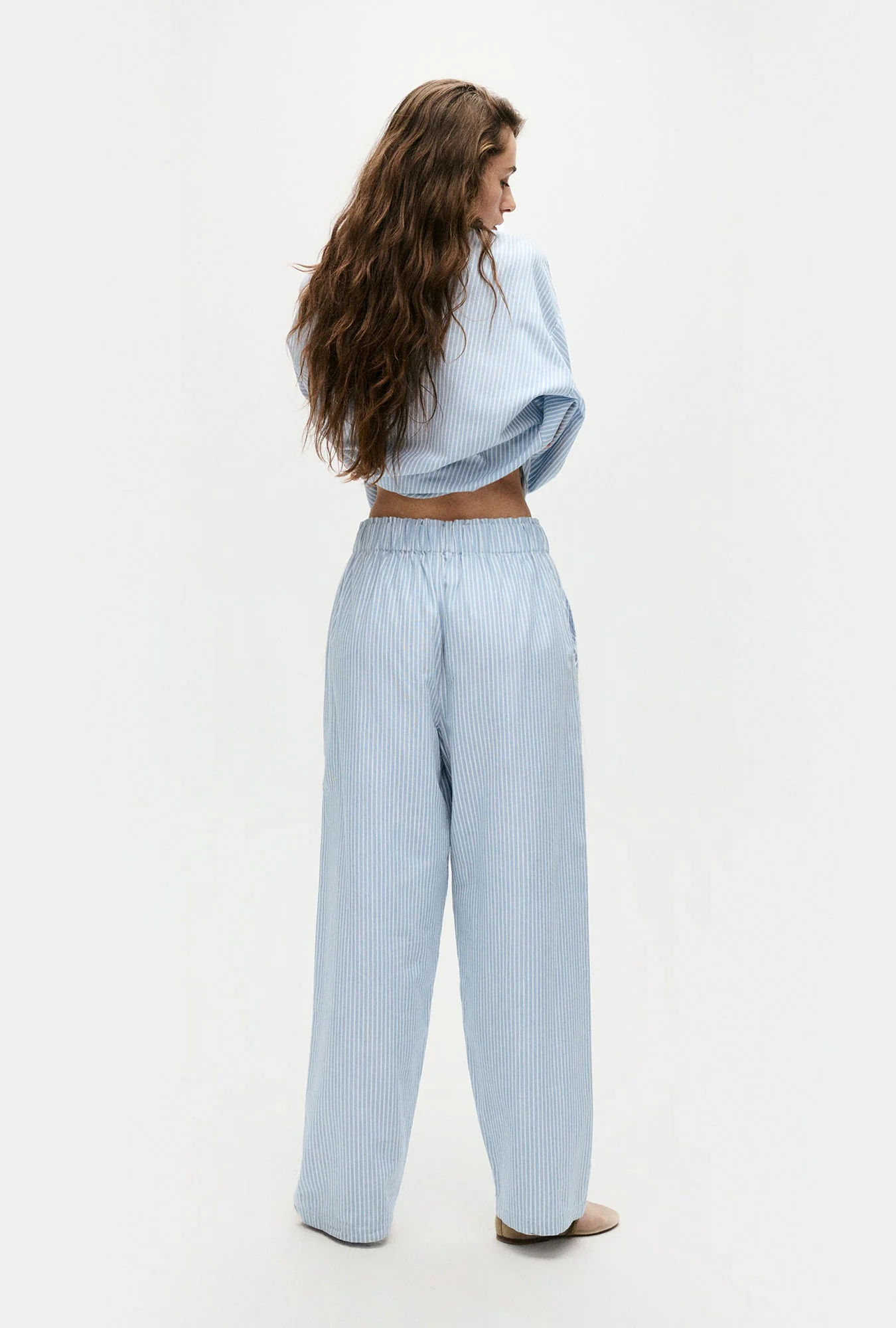 Silk Laundry Cotton Paper Bag Pants - Storm Stripe - Image 5