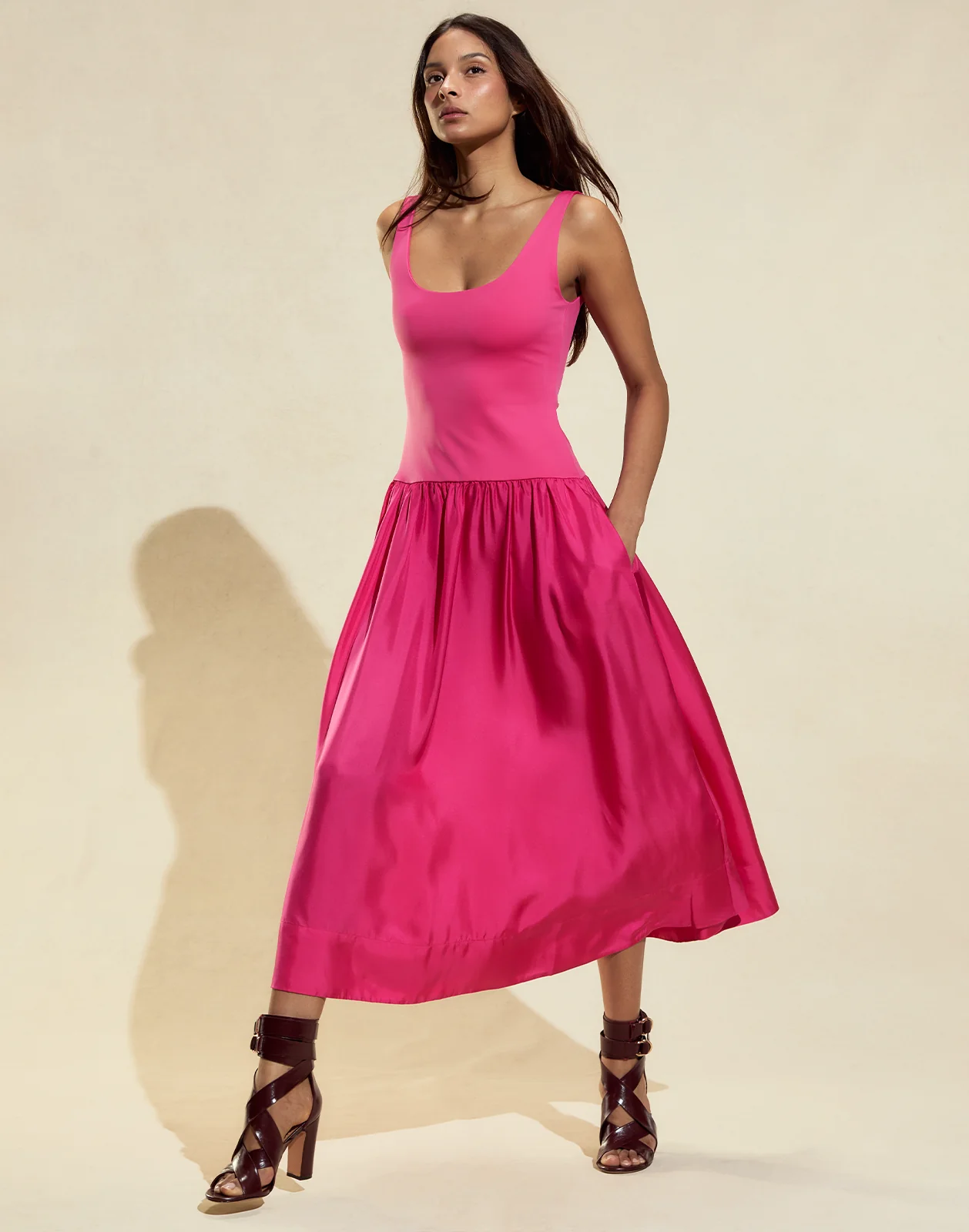 Cynthia Rowley Eloise Drop Waist Dress - Pink - Image 5