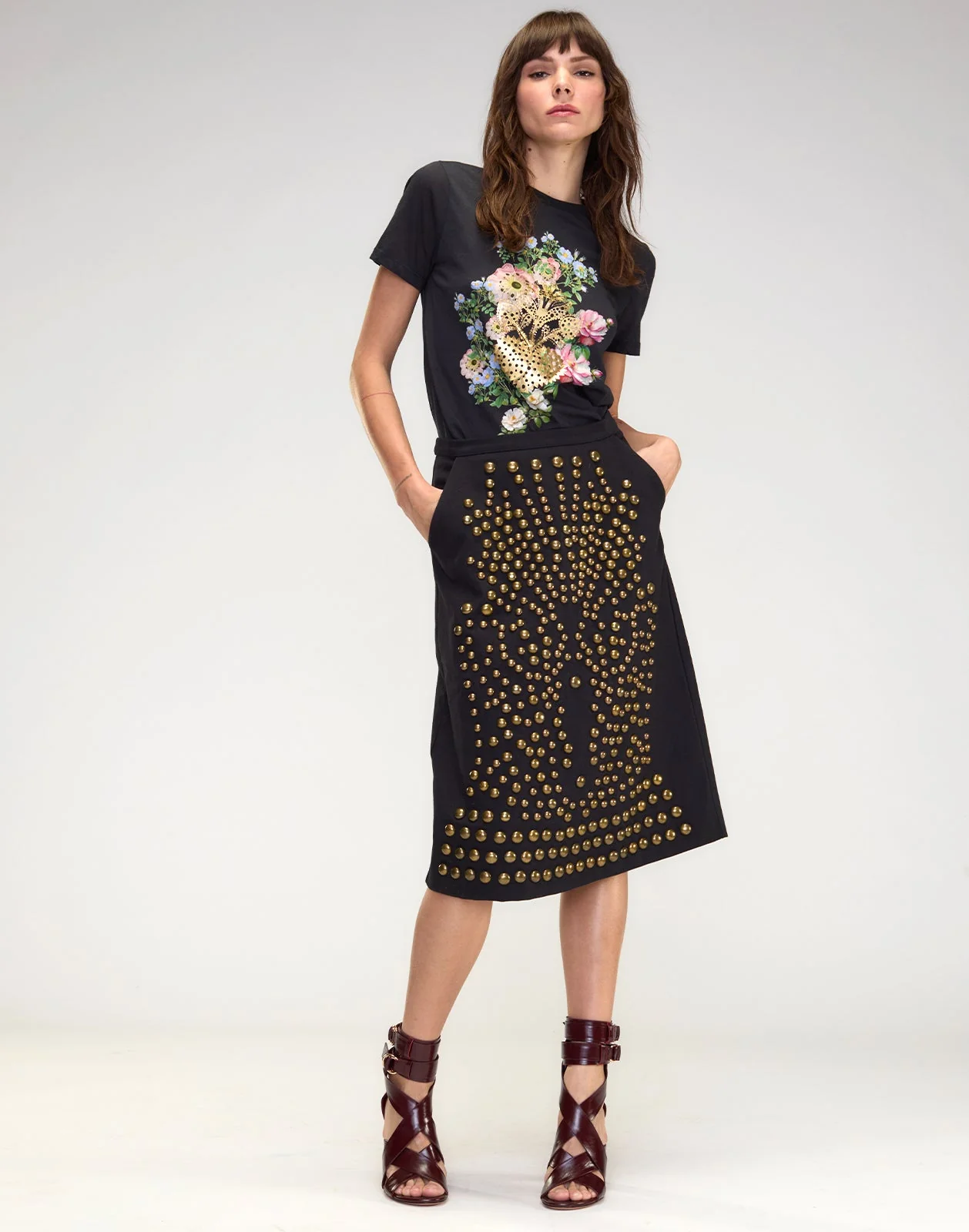 Cynthia Rowley Heart of Gold Tee - Black - Image 2