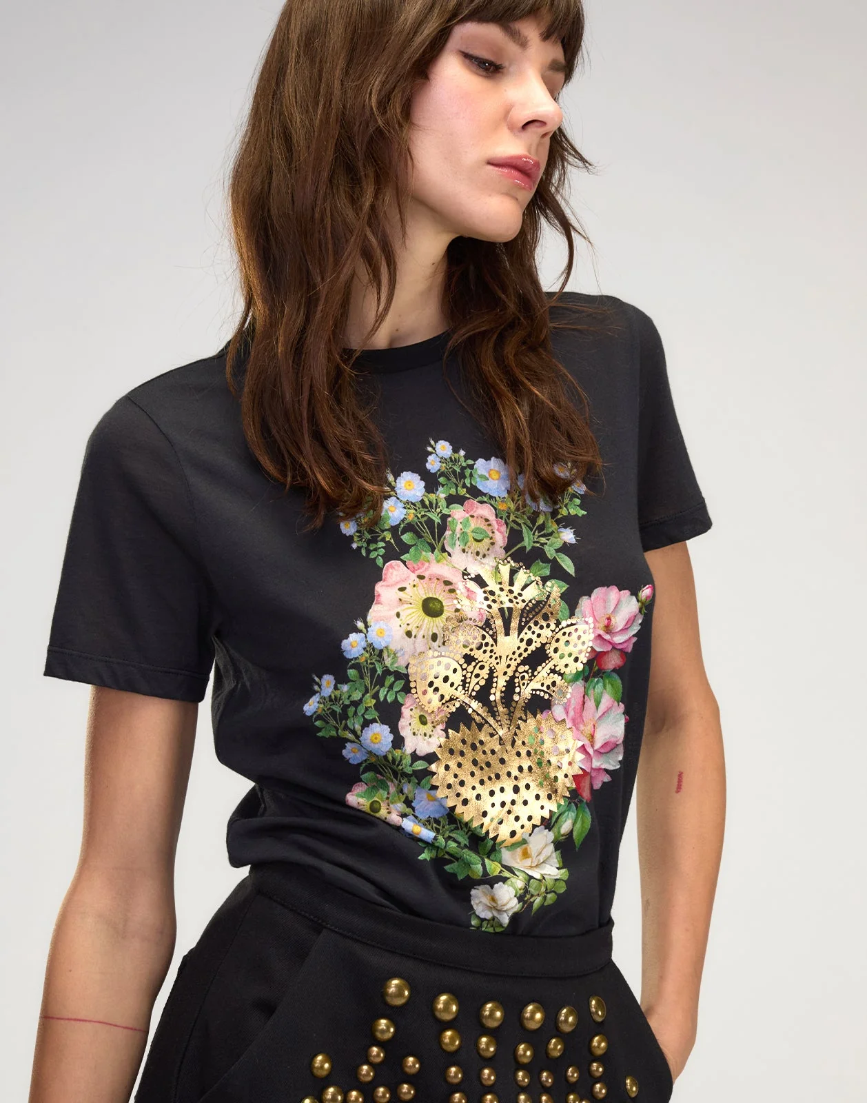 Cynthia Rowley Heart of Gold Tee - Black - Image 4