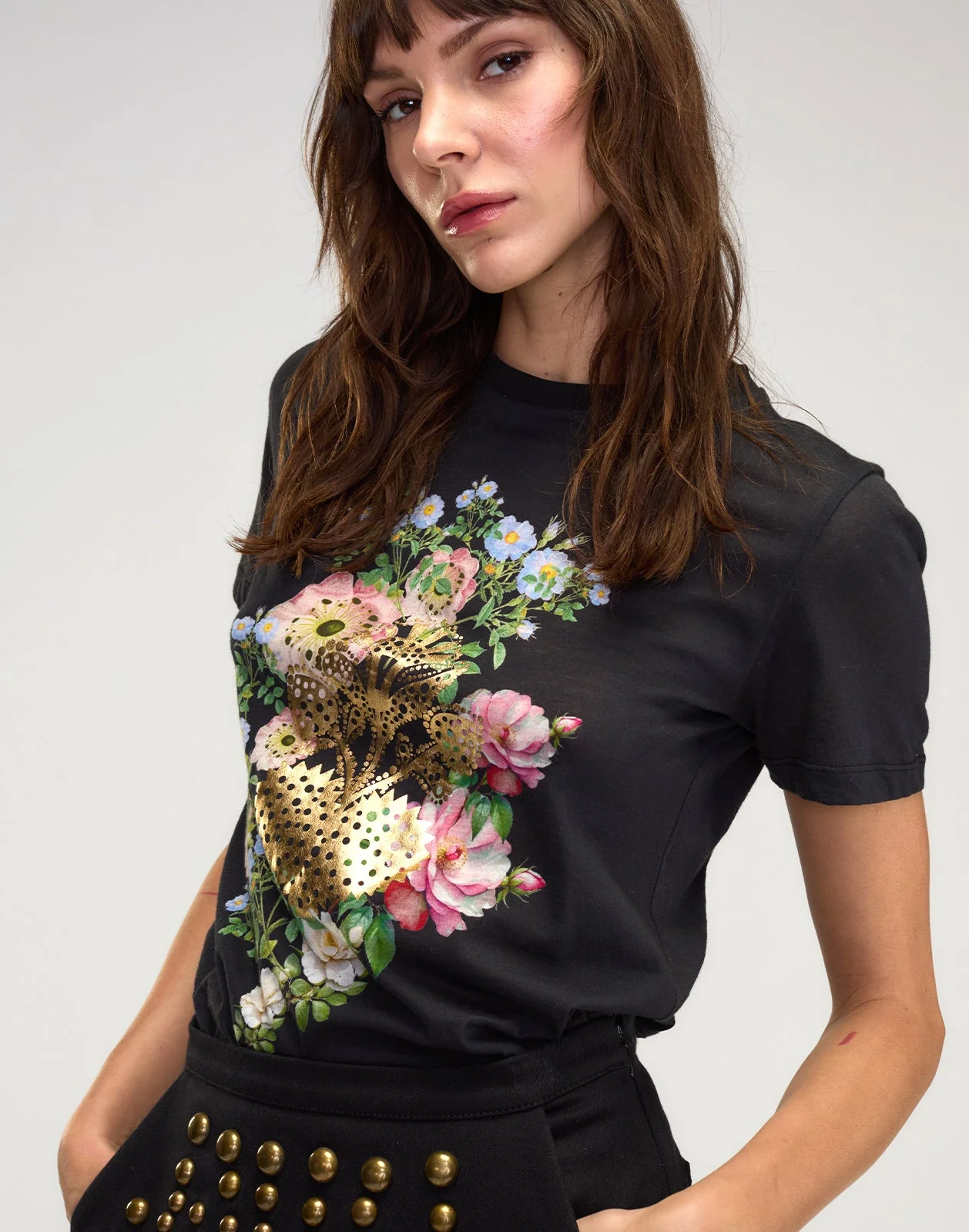 Cynthia Rowley Heart of Gold Tee - Black - Image 5
