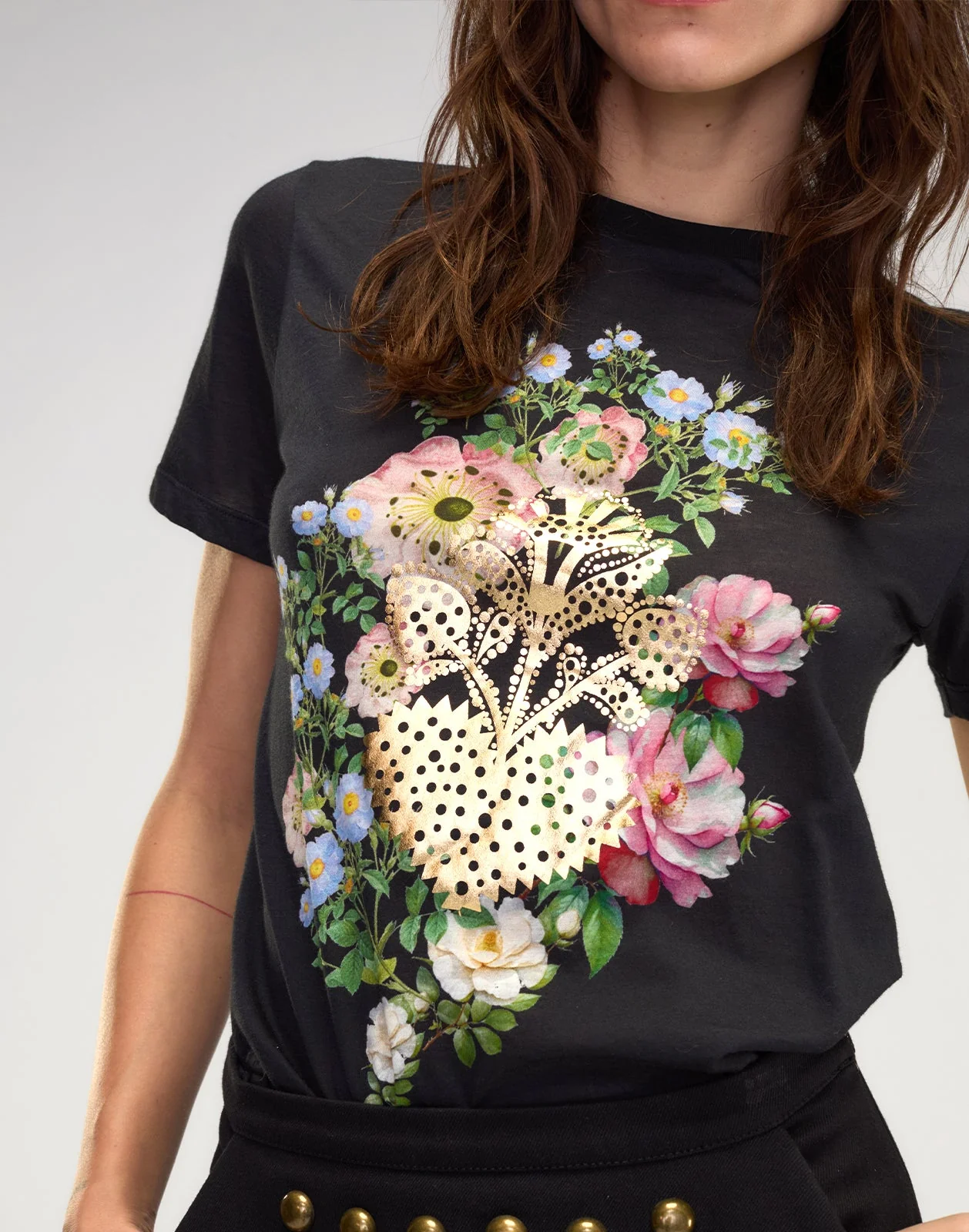 Cynthia Rowley Heart of Gold Tee - Black - Image 7
