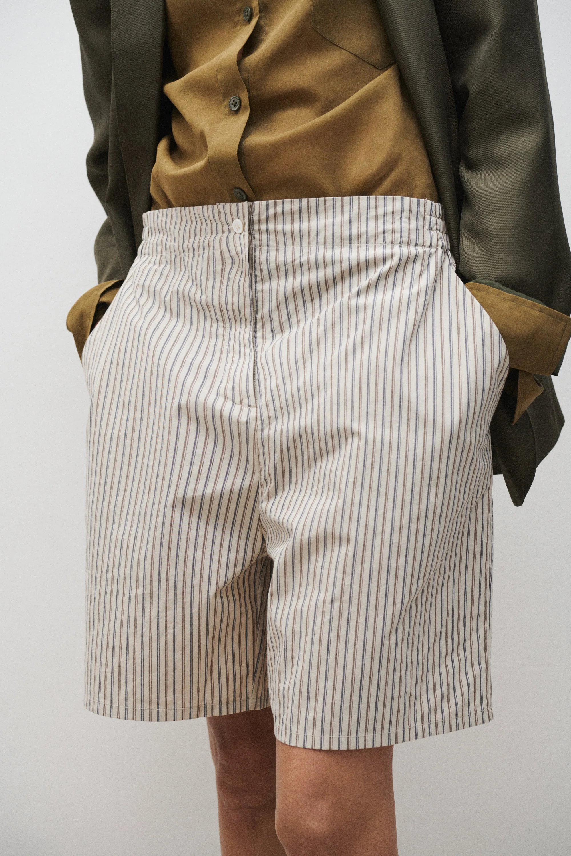 Silk Laundry Cotton Silk Boxers - Slate Stripe - Image 3