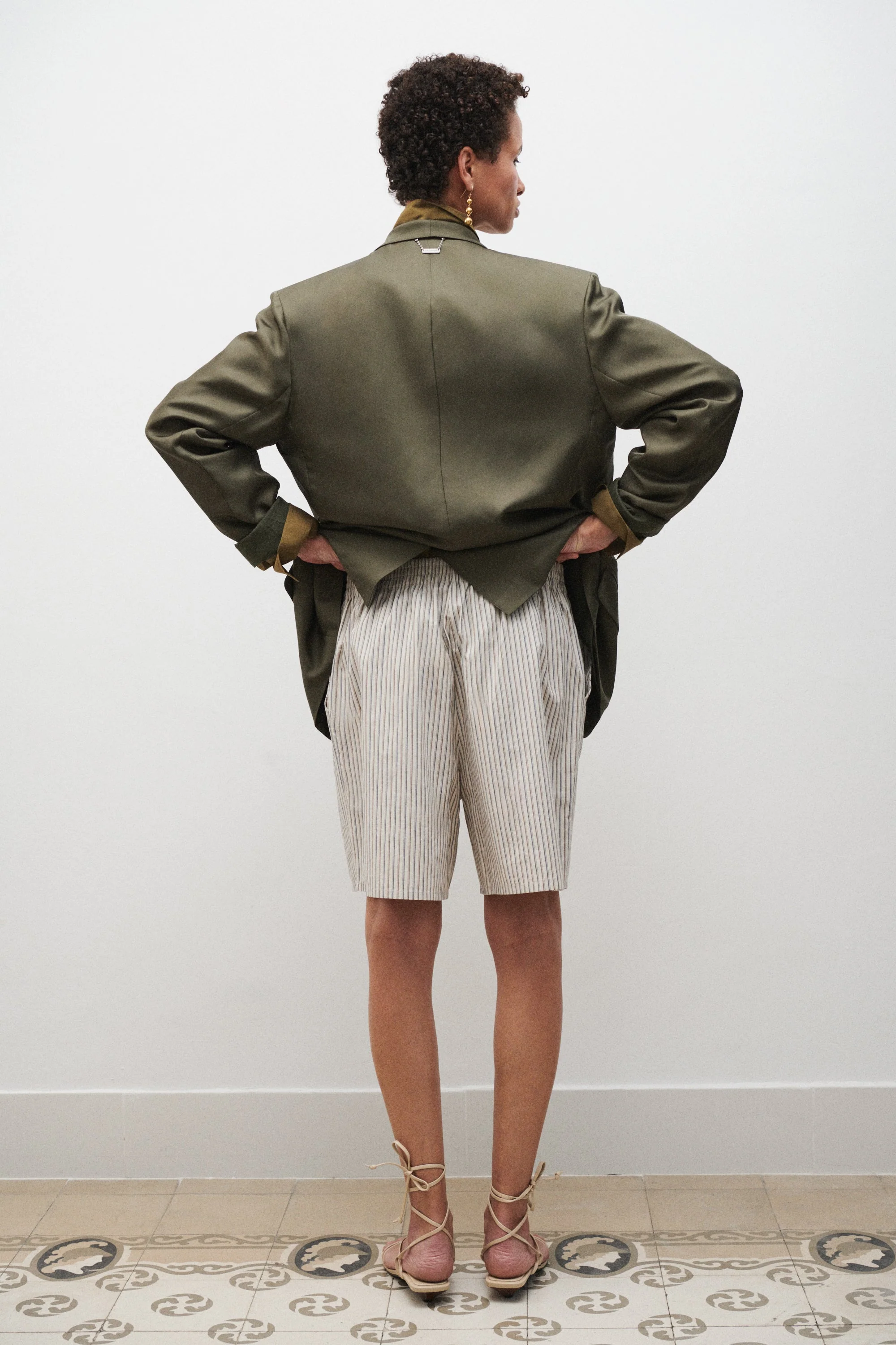 Silk Laundry Cotton Silk Boxers - Slate Stripe - Image 4