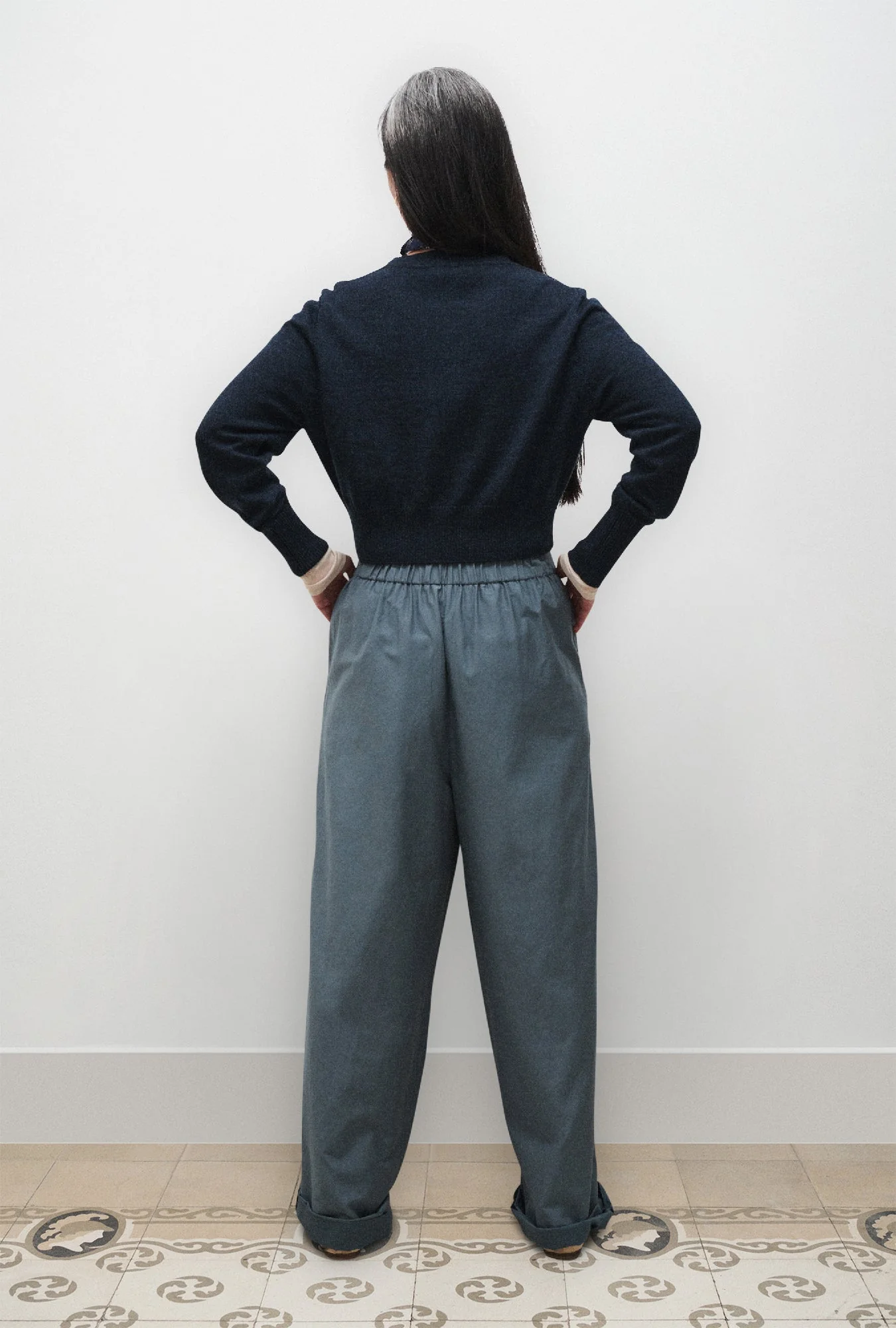 Silk Laundry Cotton Silk Paper Bag Pants - Slate - Image 4