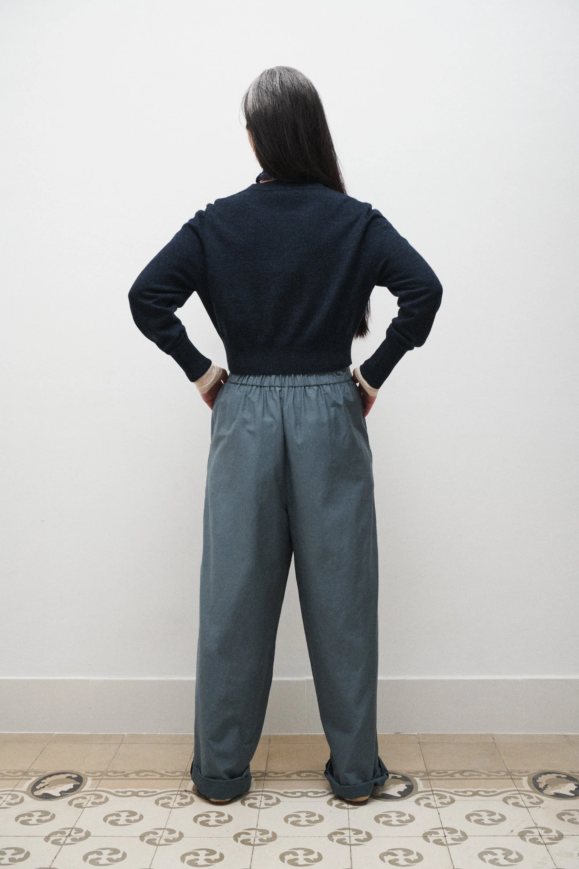 Silk Laundry Cotton Silk Paper Bag Pants - Slate - Image 5